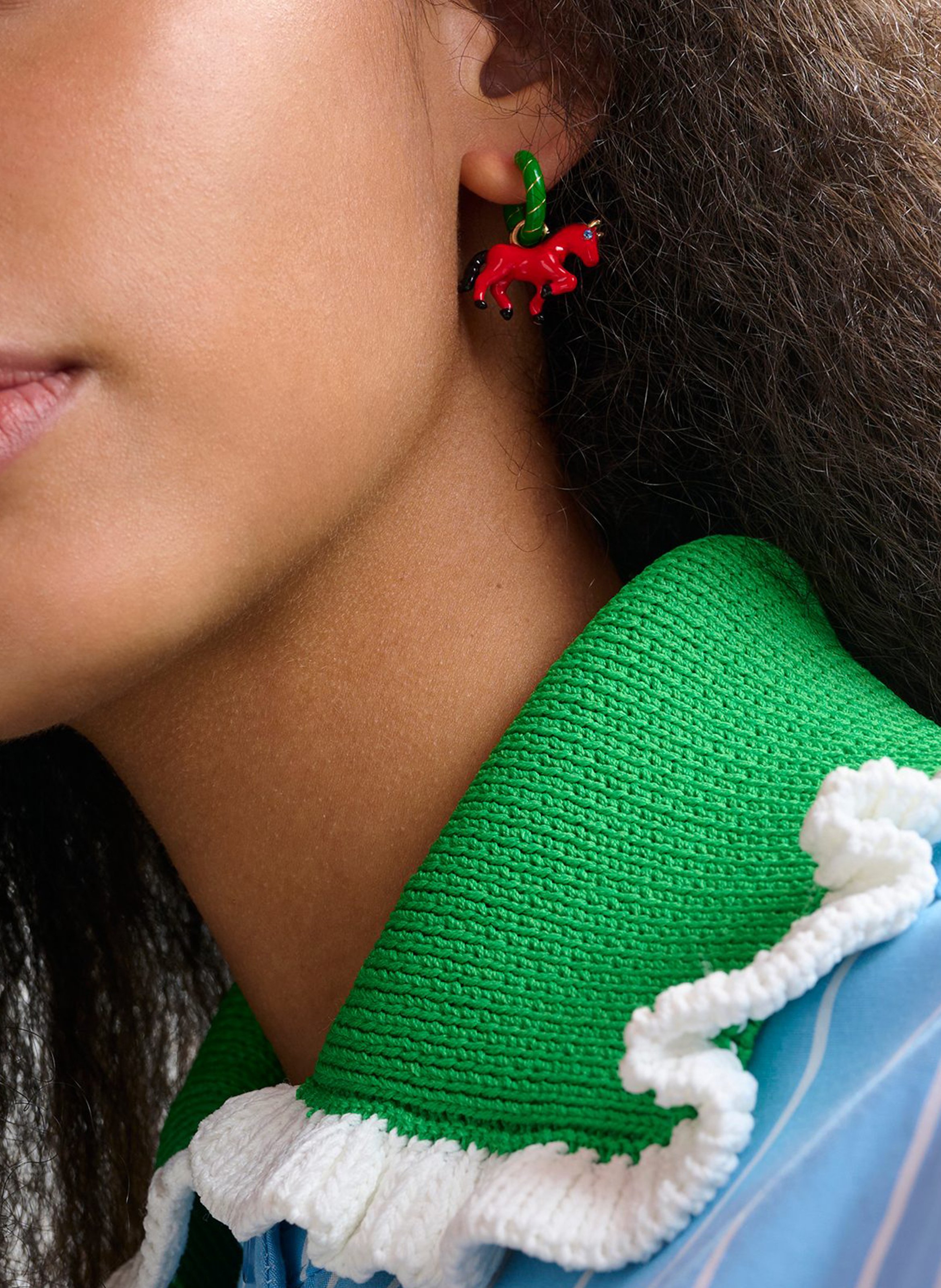 Boucles d'oreilles fantaisies ESSENTIEL ANTWERP Vert