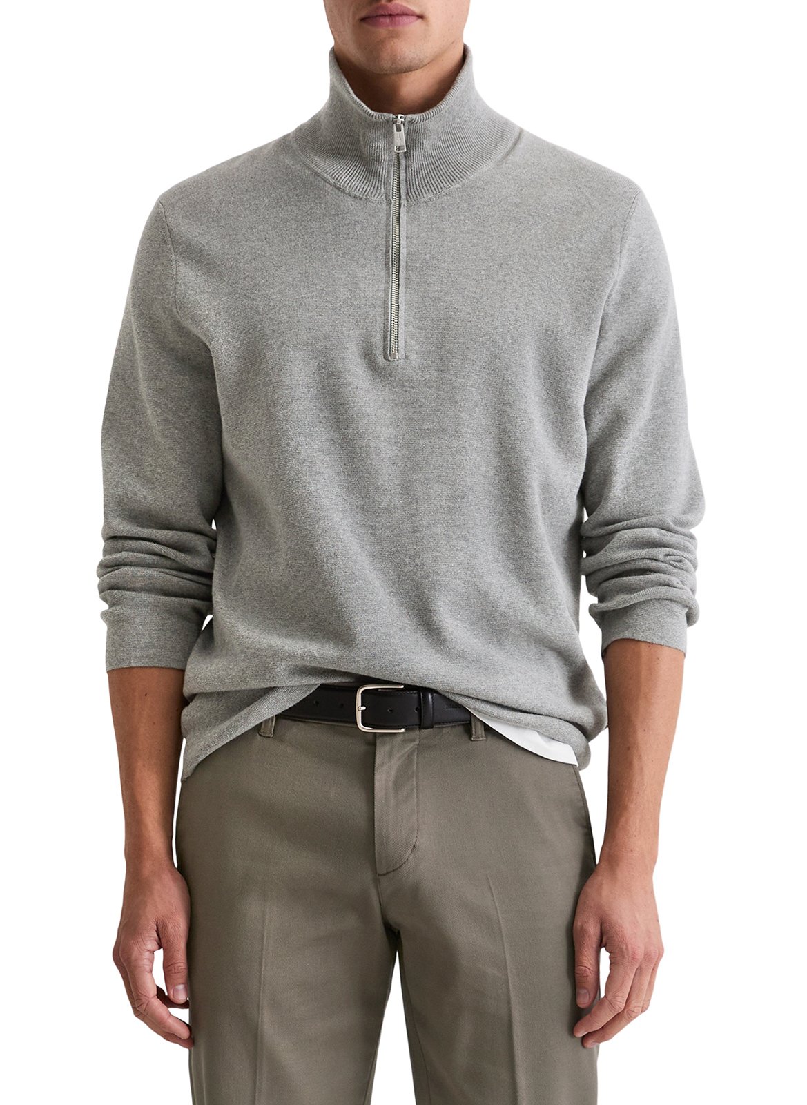 Pull col camionneur en coton MARC O'POLO Gris