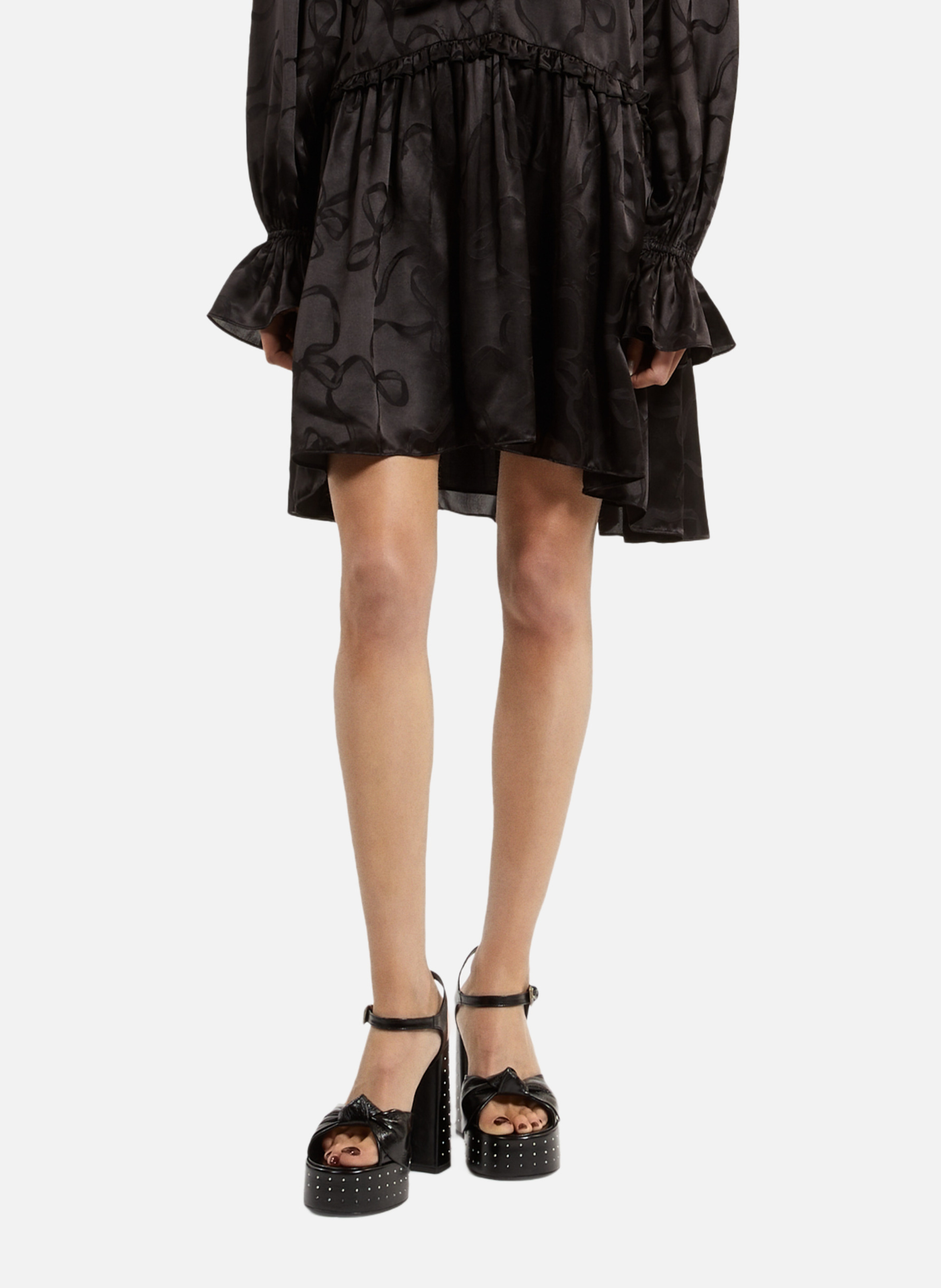 Heeled leather sandals THE KOOPLES Black