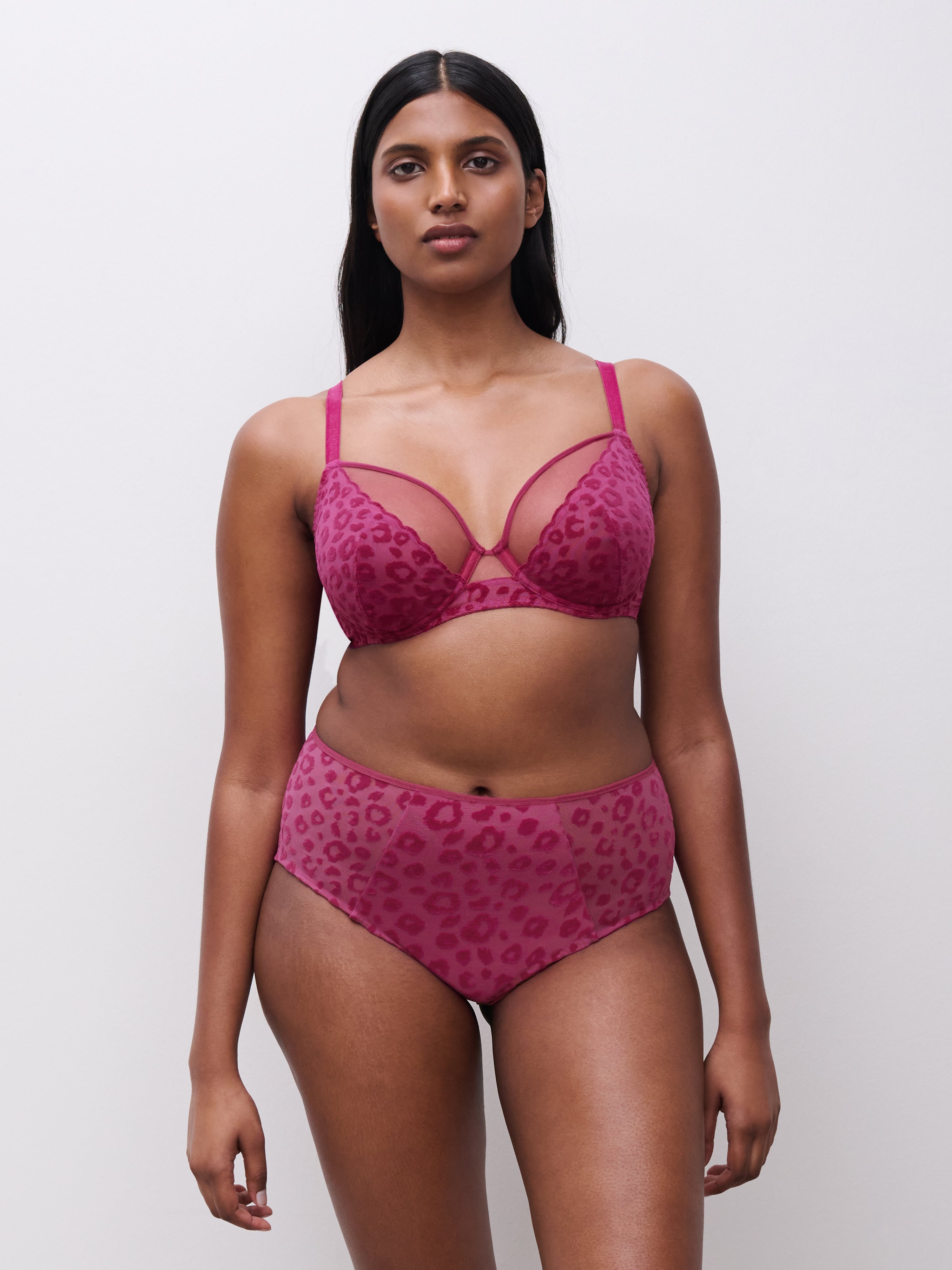 High-waisted lace panties CHANTELLE PULP Pink