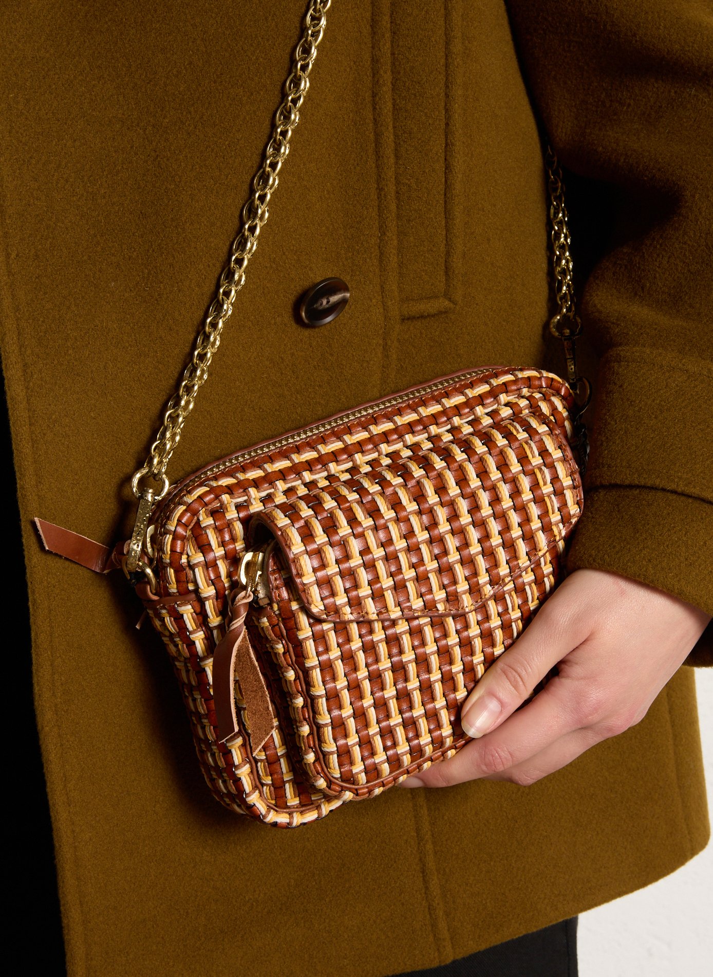 Dori leather shoulder bag CLARIS VIROT Brown