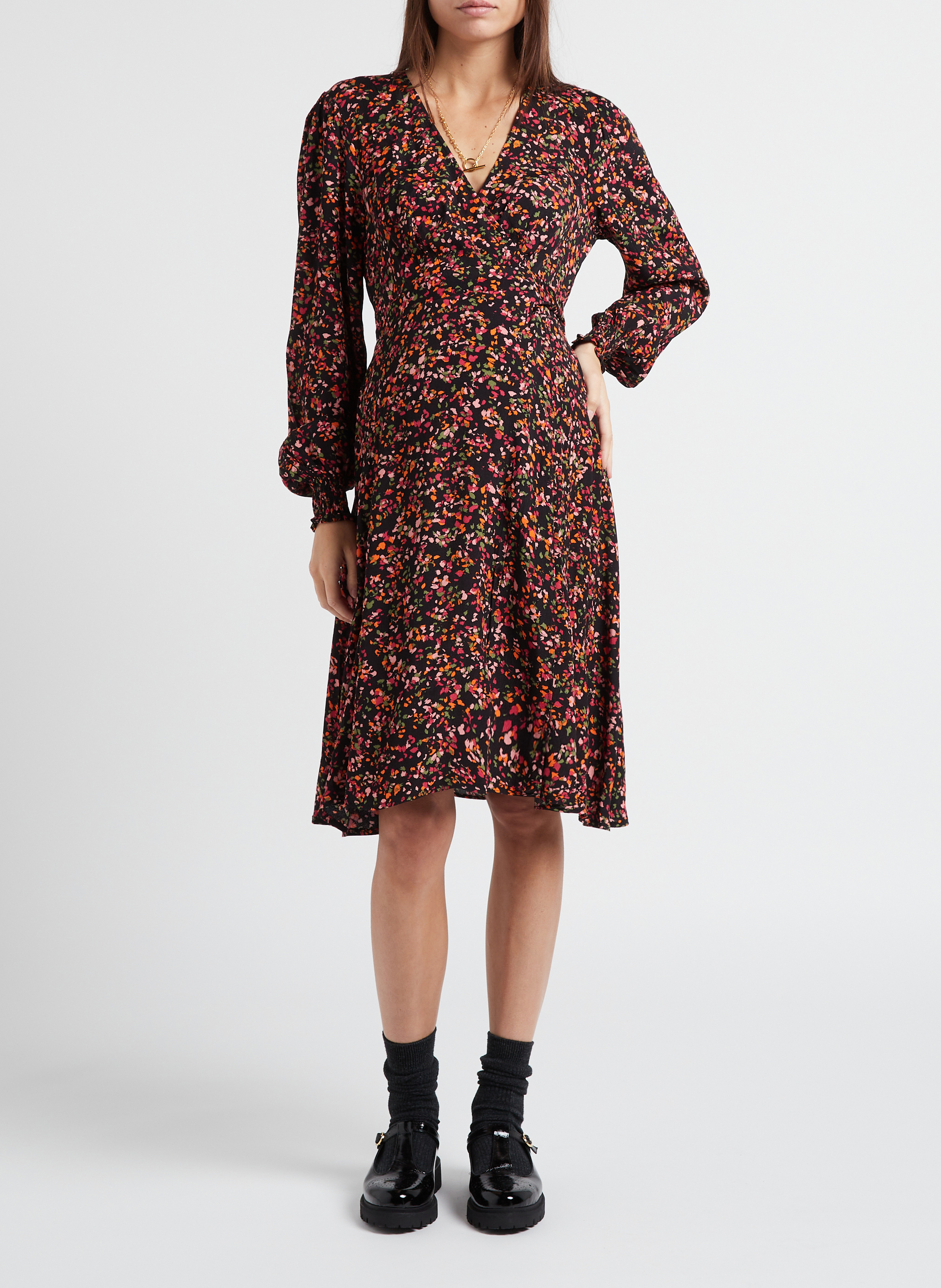 Robe col V cache-c?ur  SERAPHINE Multicolore