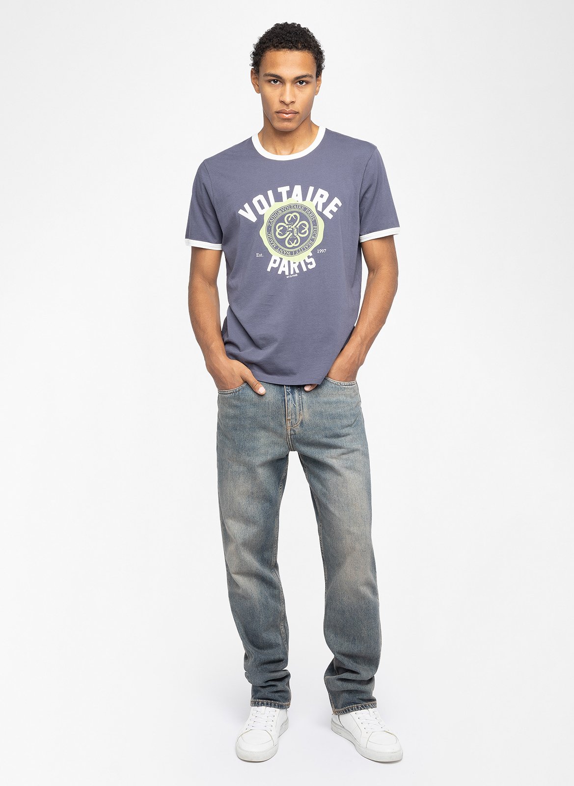 Baumwoll-Pullover mit Rundhalsausschnitt ZADIG&VOLTAIRE Blau