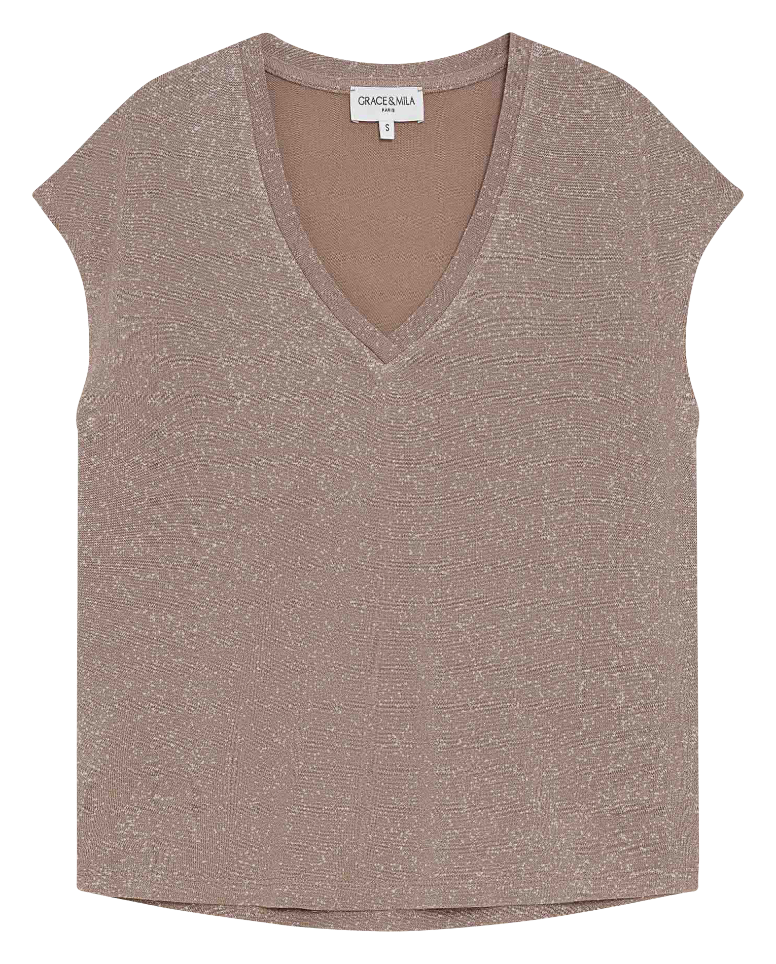 Crepe V-neck top GRACE ET MILA Beige