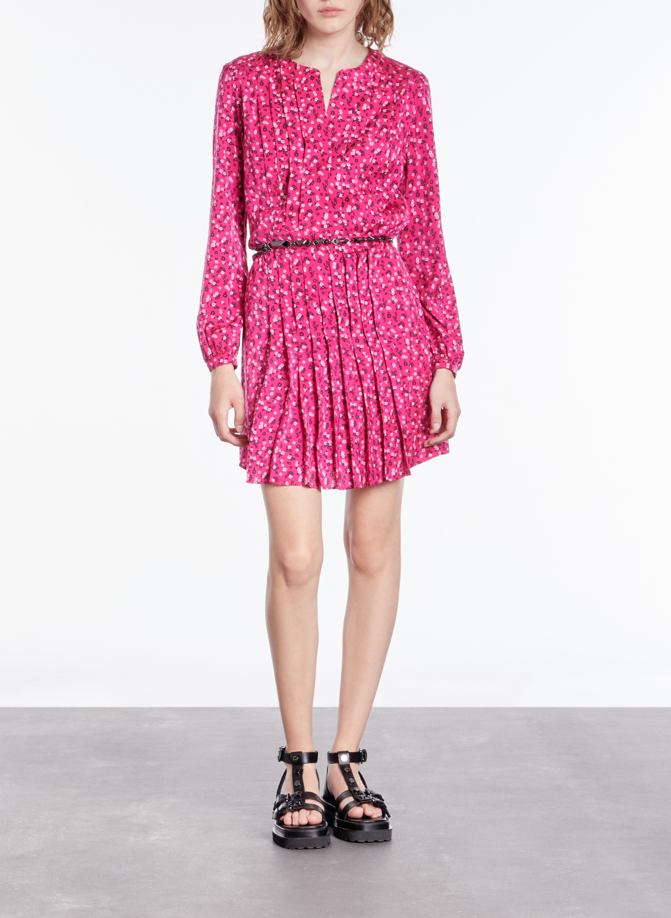 Robe courte col rond imprimé  THE KOOPLES Rose