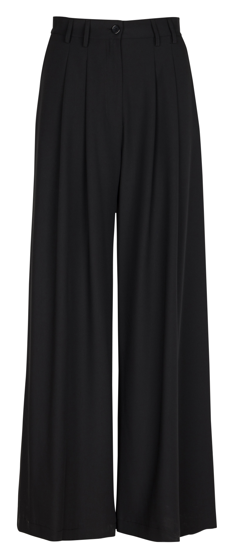 <p>Plain pleated palazzo trousers</p> PLEASE Black