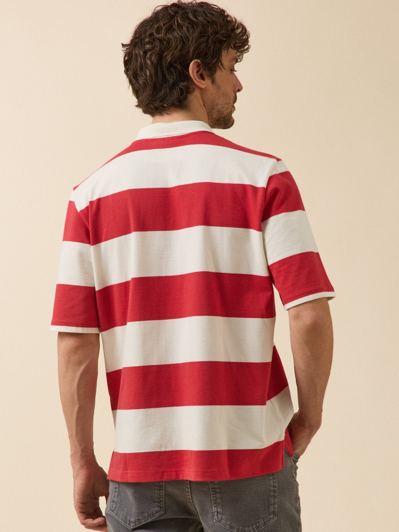 Organic cotton striped polo CYRILLUS Red