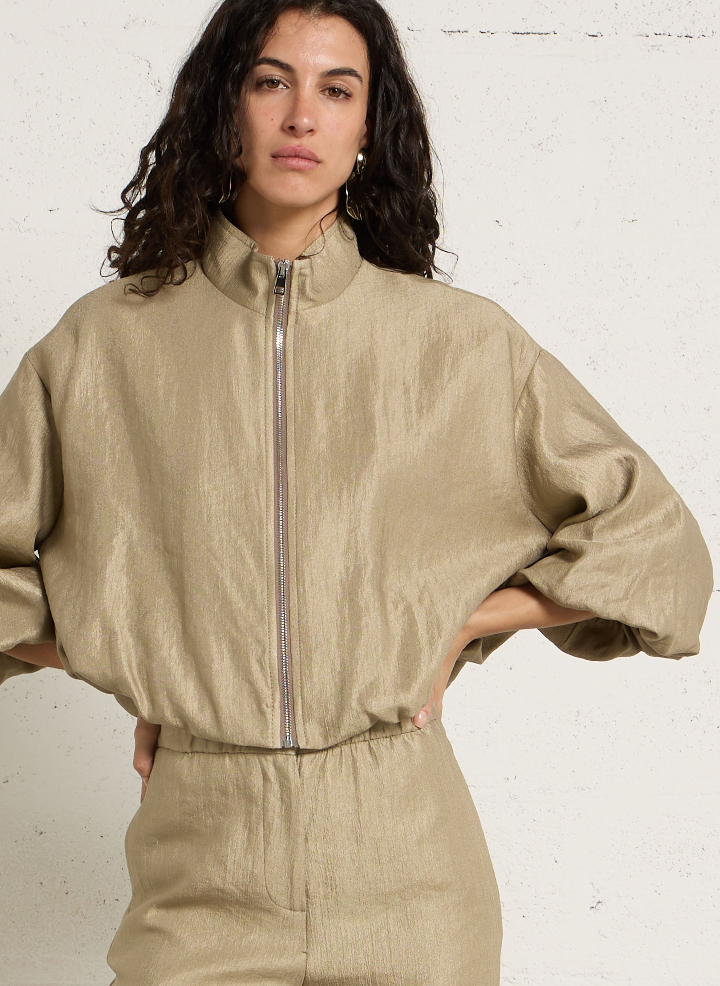 High-neck jacket IMPERIAL Brown