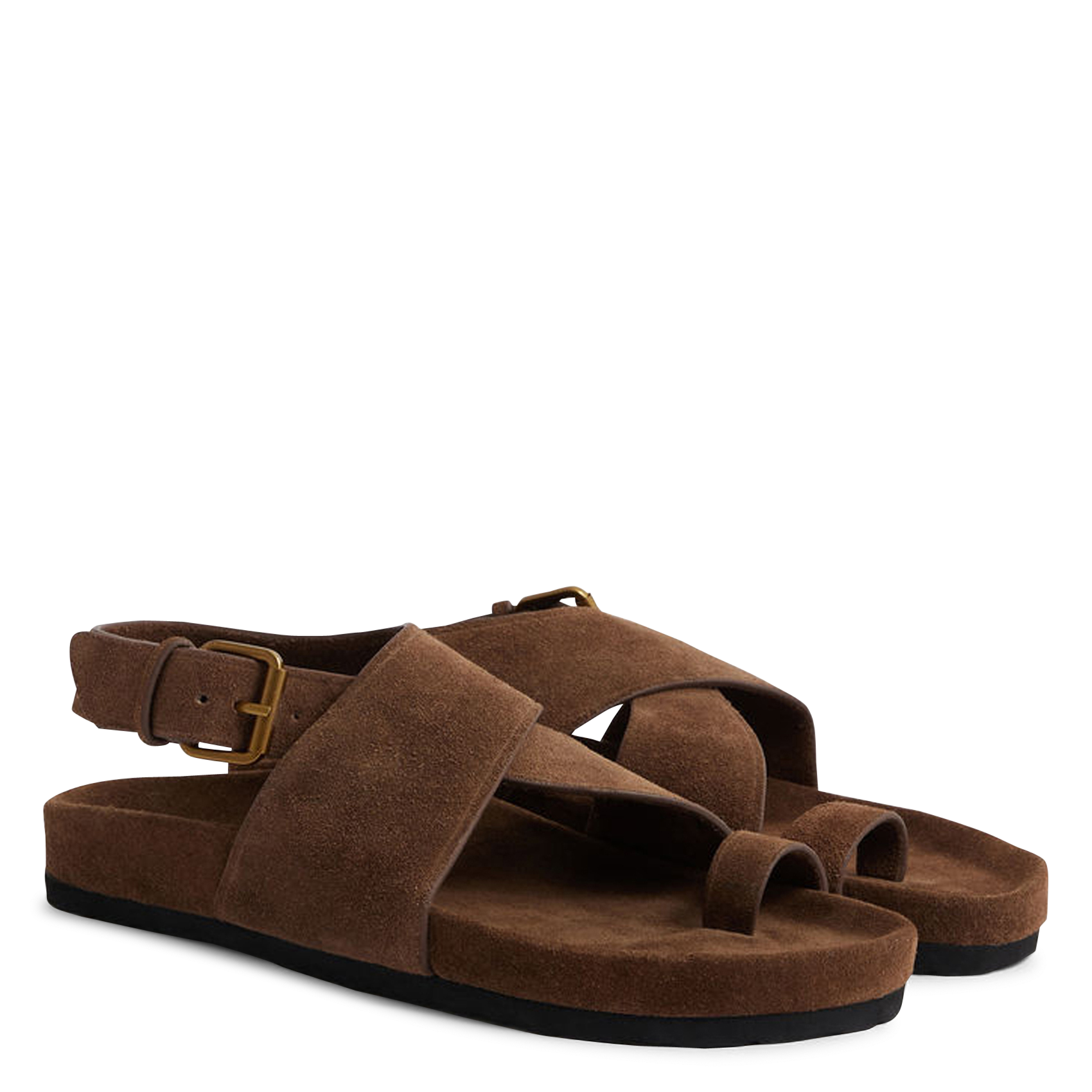 Sandalen mit Riemen aus Wildleder SOEUR Braun