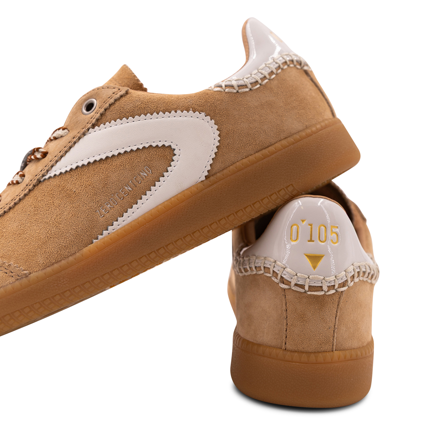 Baskets basses à lacets en daim 0'105 Marron