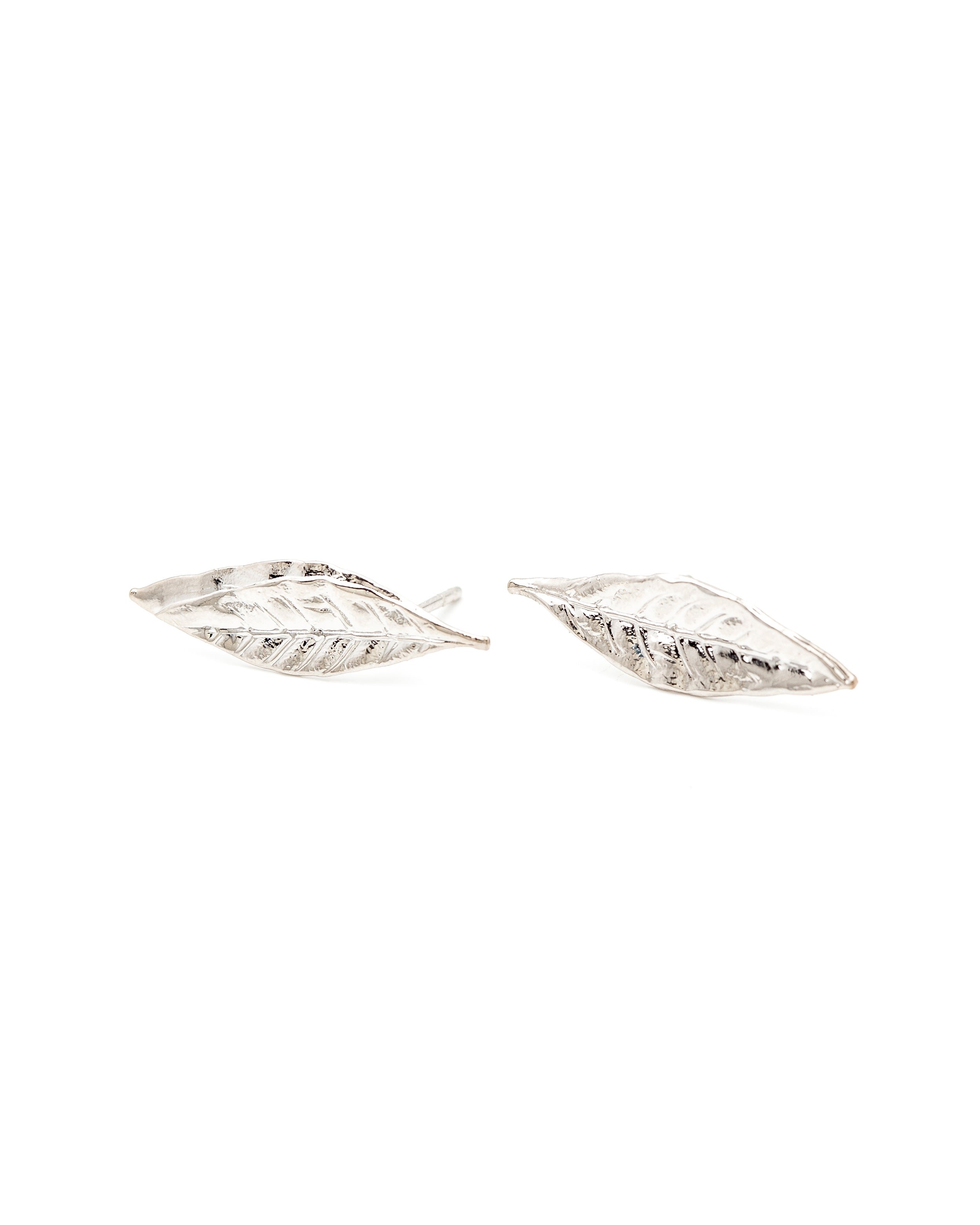 Gold-plated leaf stud earrings THALIE Argent