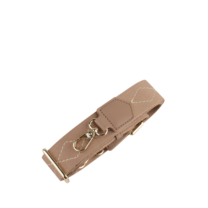 Cotton canvas shoulder strap POURCHET Brown