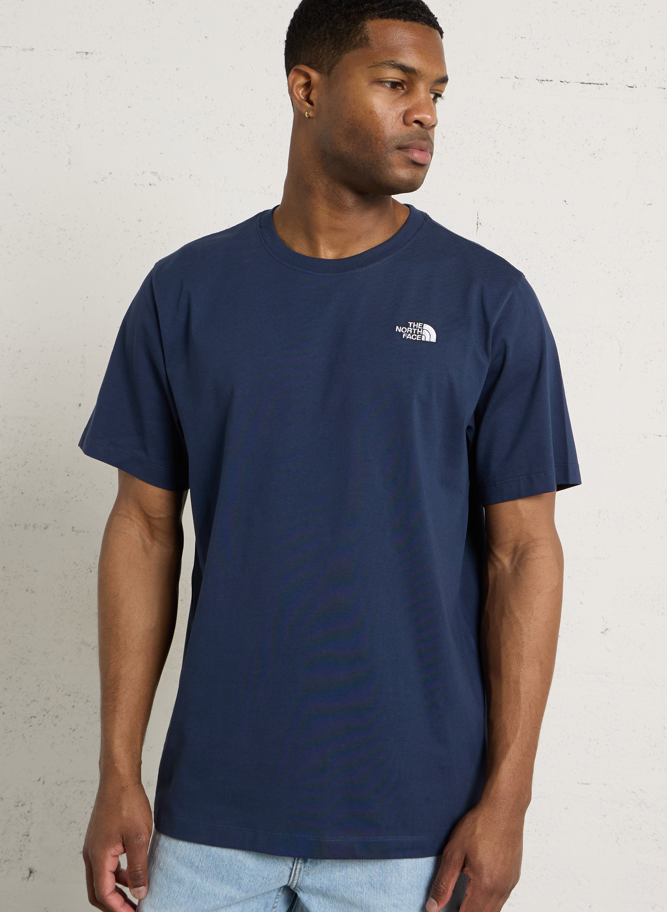Tee-shirt droit col rond brodé en coton THE NORTH FACE