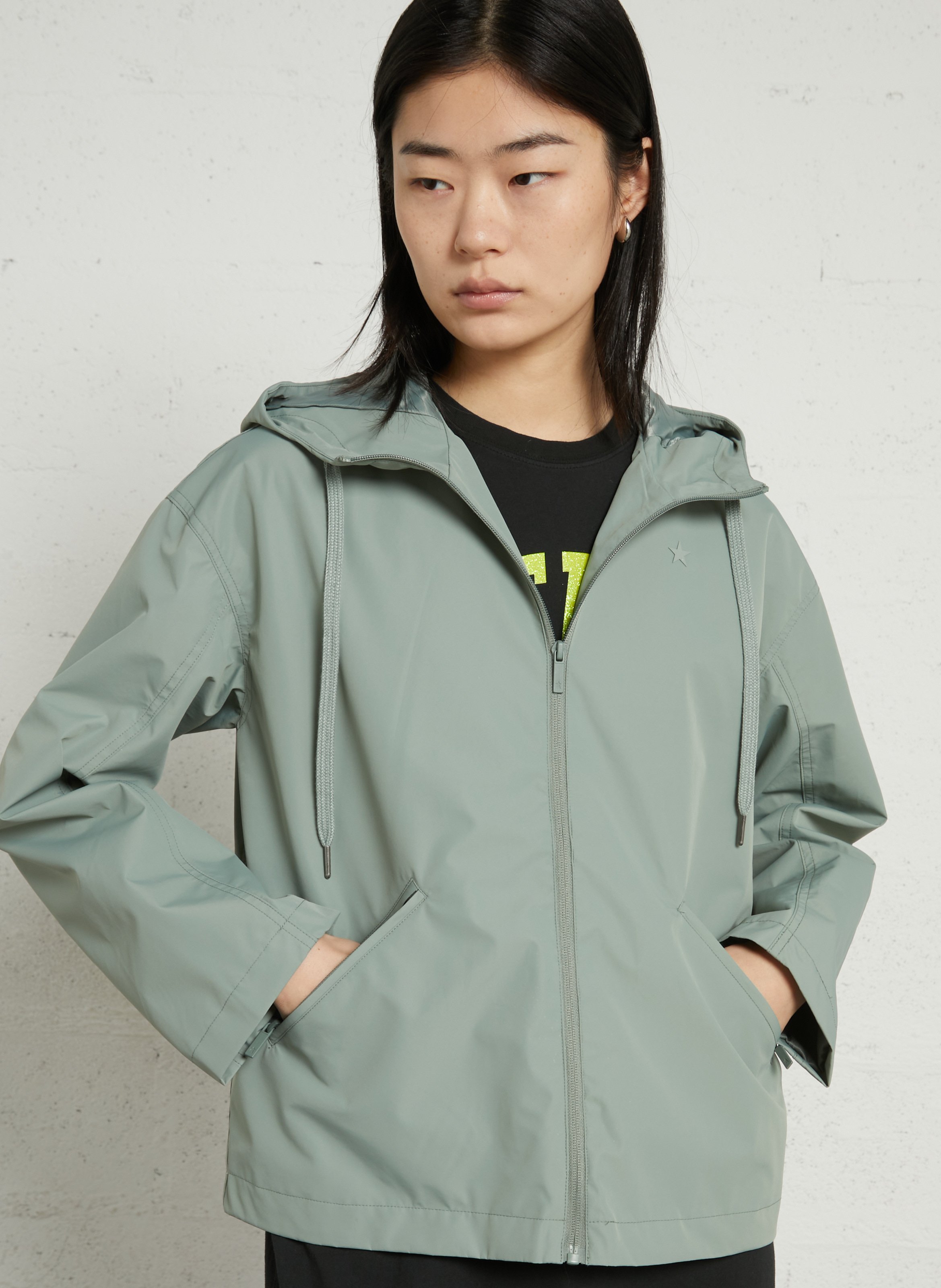 High-neck hooded jacket SUD EXPRESS Green