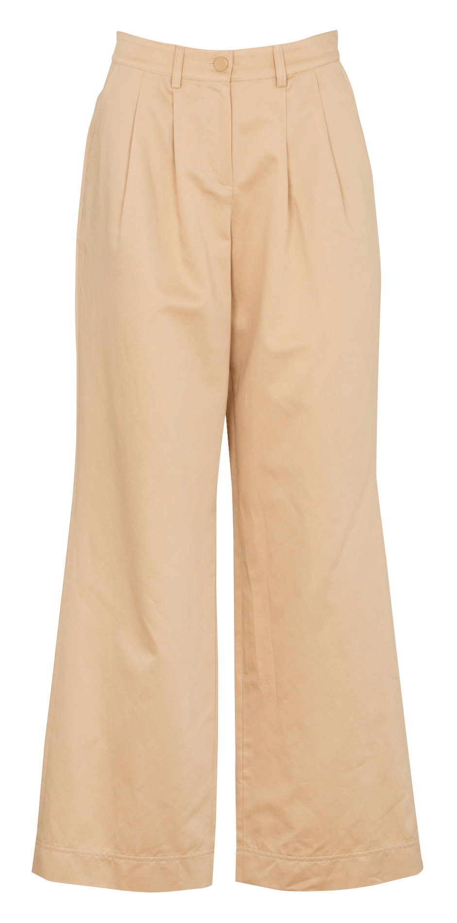 Wide-leg plain pleated pants ZAPA Beige