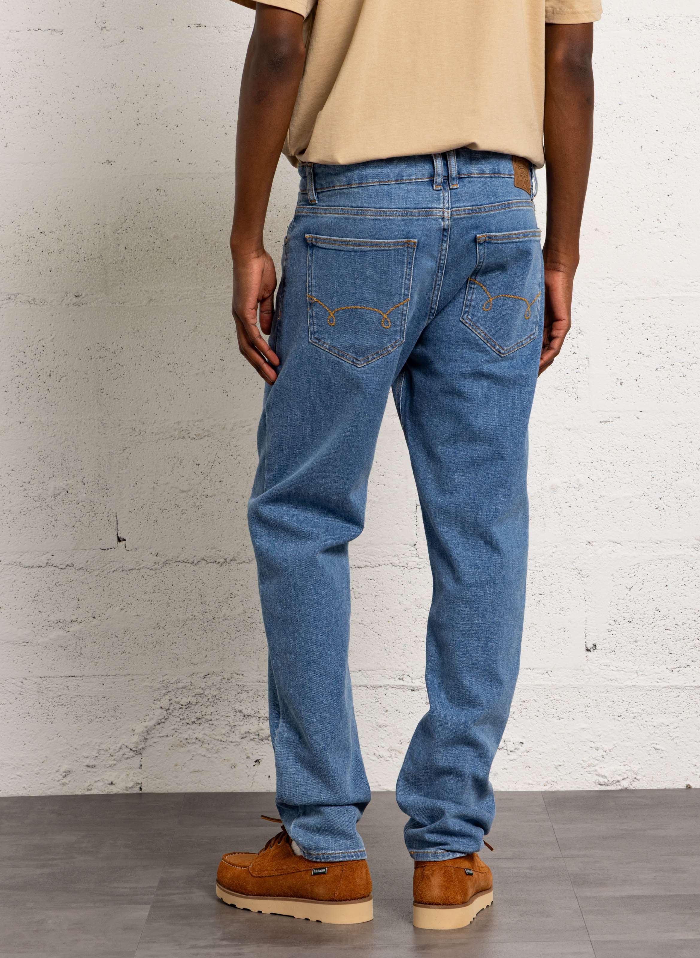 High Waist Slim Fit Jeans Blau