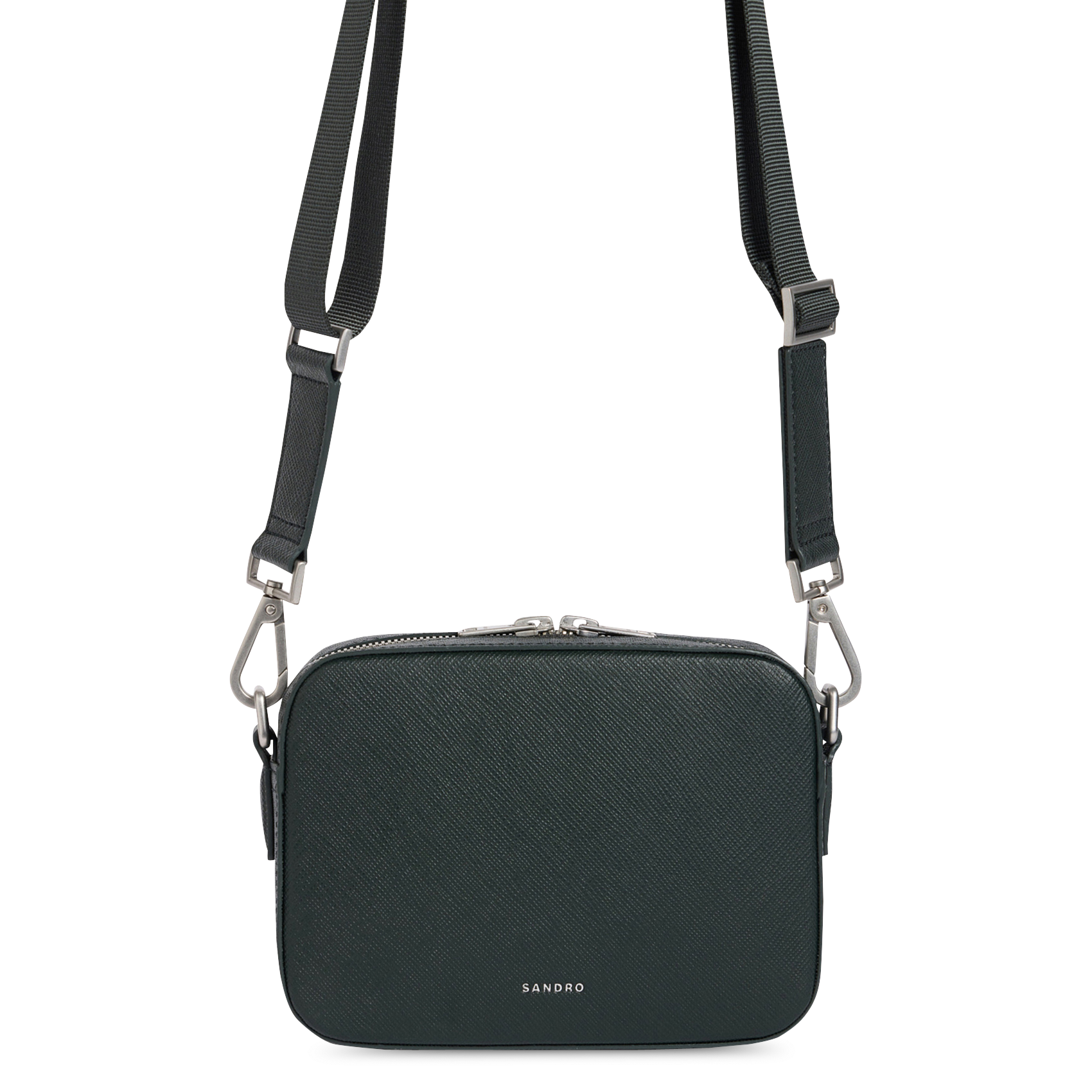 Sac bandoulière en cuir recyclé SANDRO Vert
