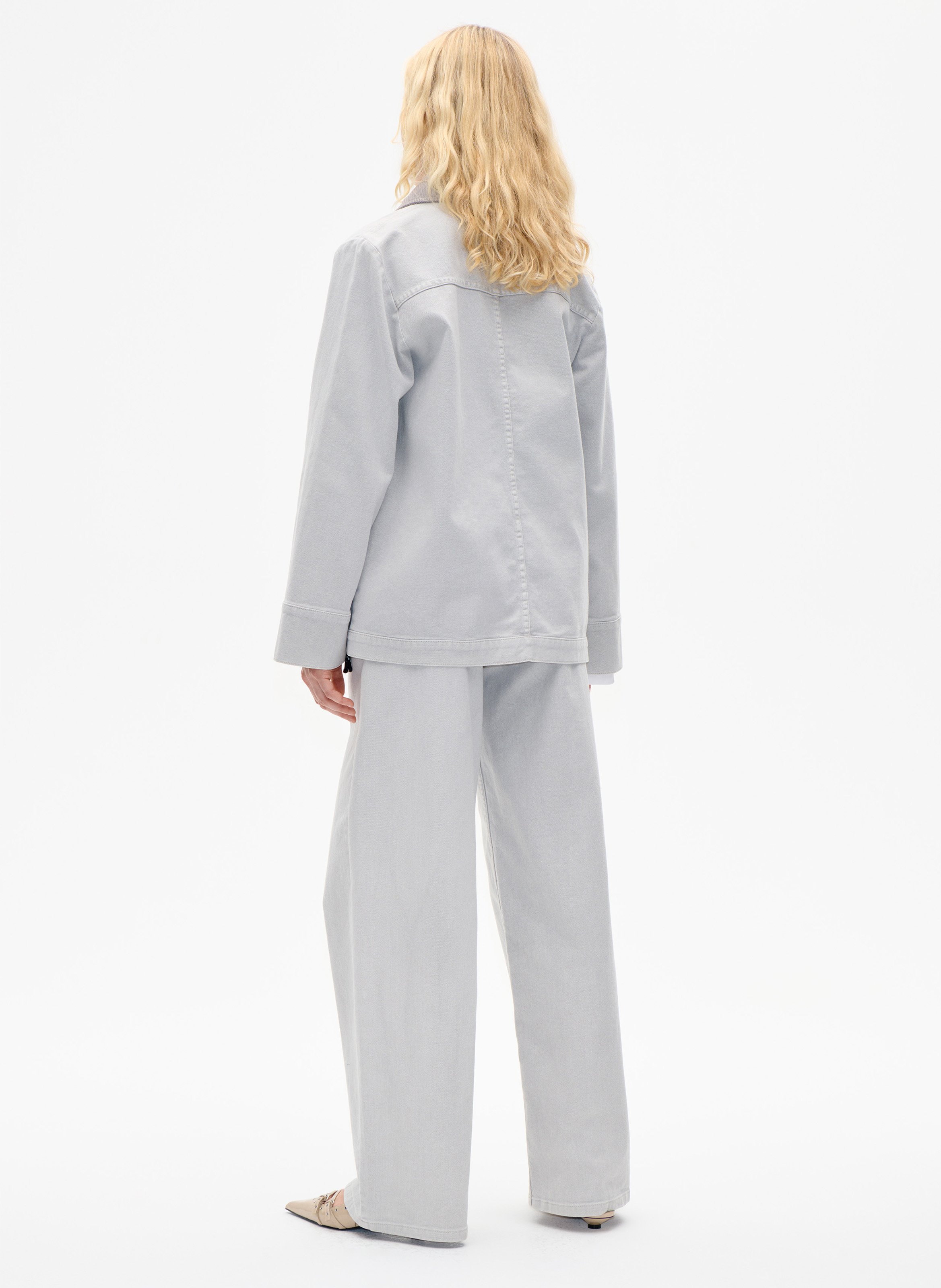 Oversized jas met knoopsluiting en fluwelen kraag BAUM UND PFERDGARTEN Grijs