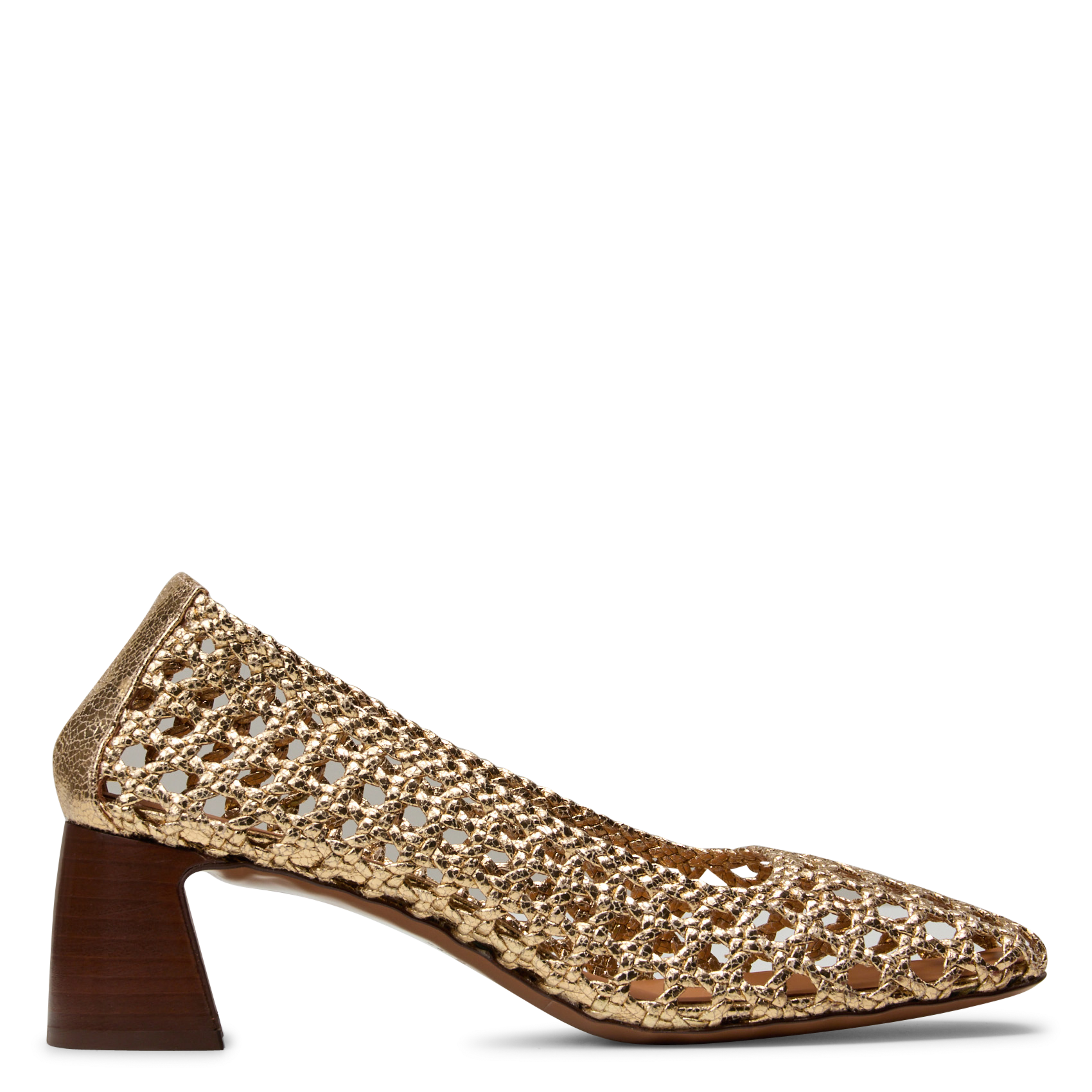 Lederpumps mit Lurex RIVECOUR Golden