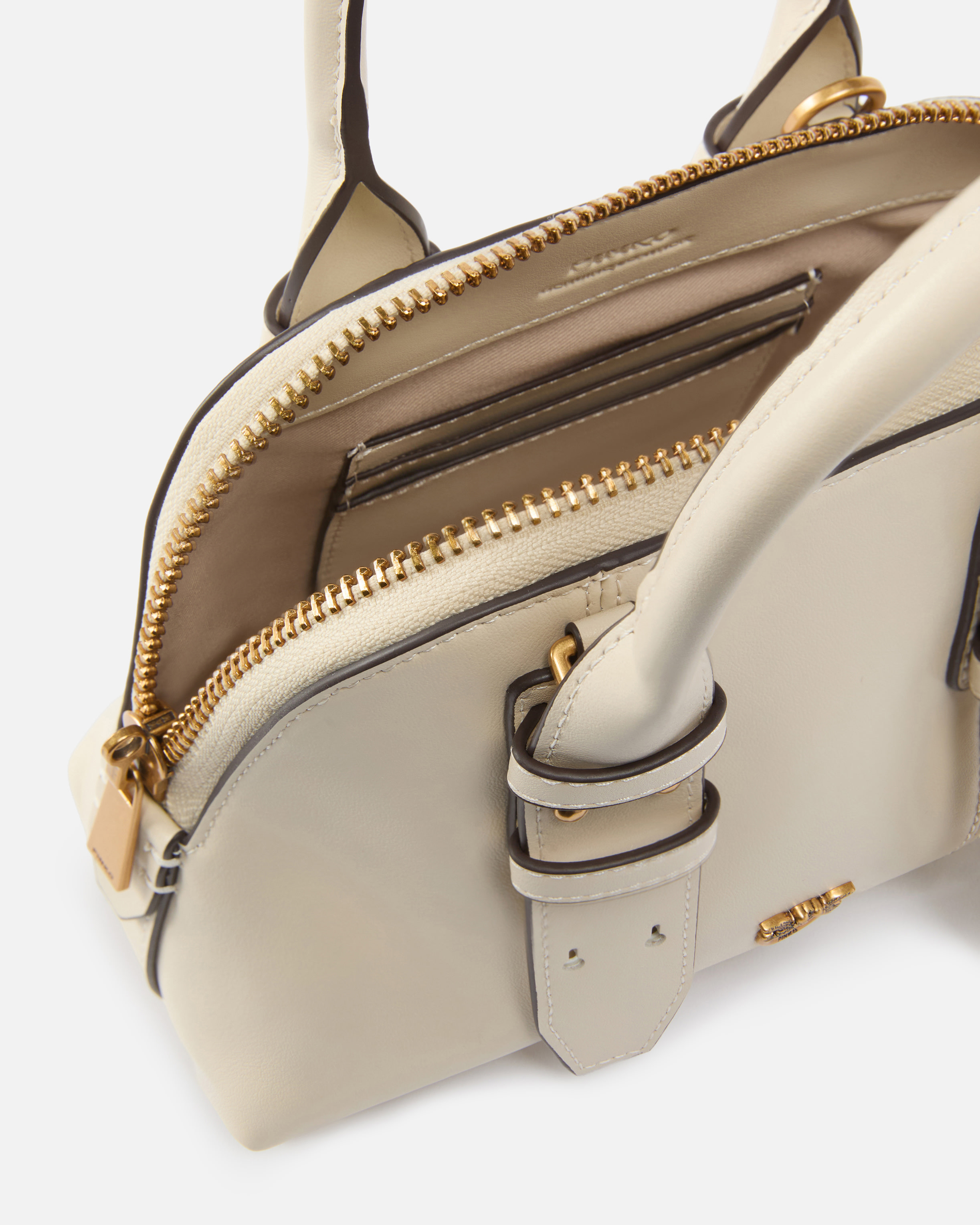 Sac bowling mini escape bag en cuir PINKO Blanc