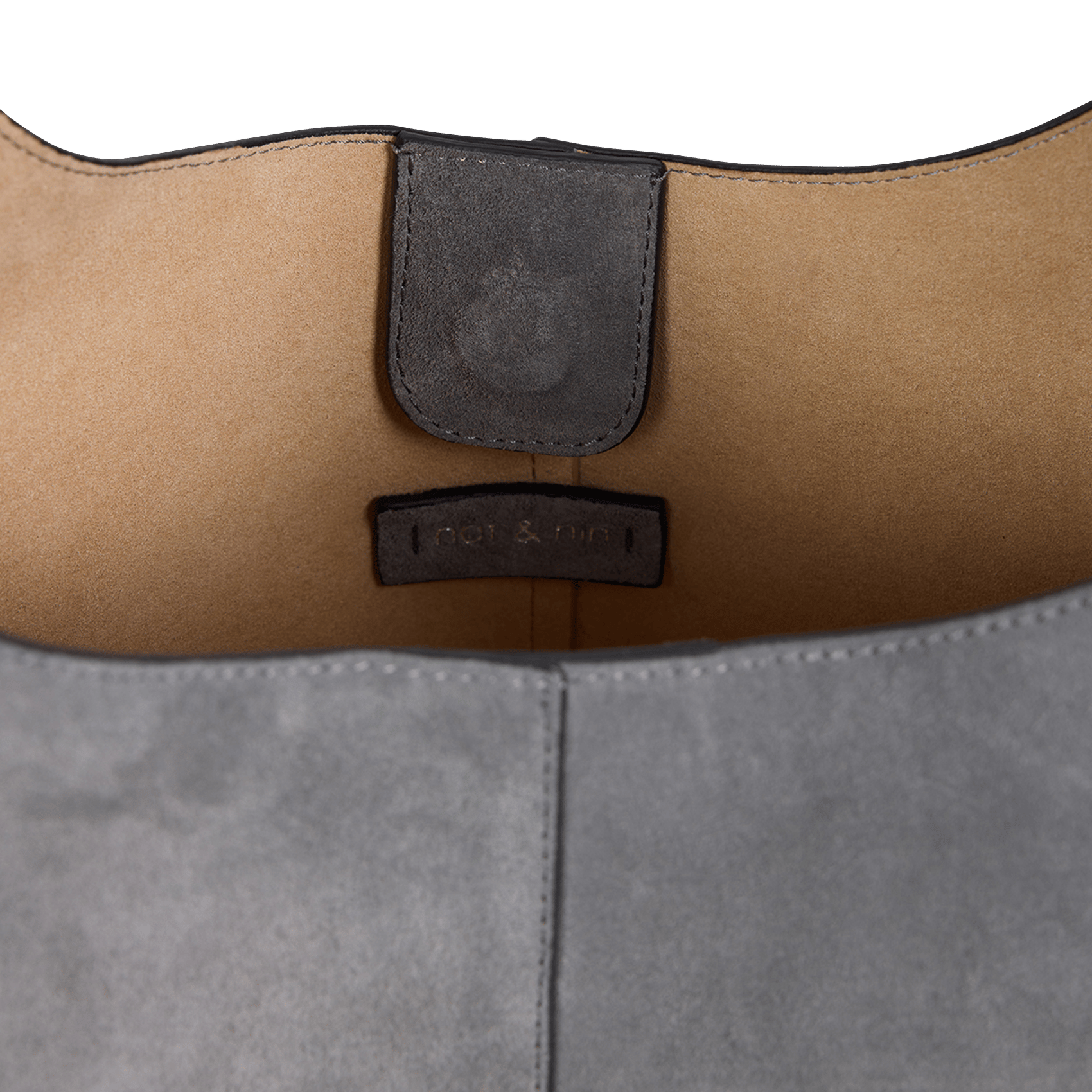 Hobo Bag aus Veloursleder NAT & NIN Grau
