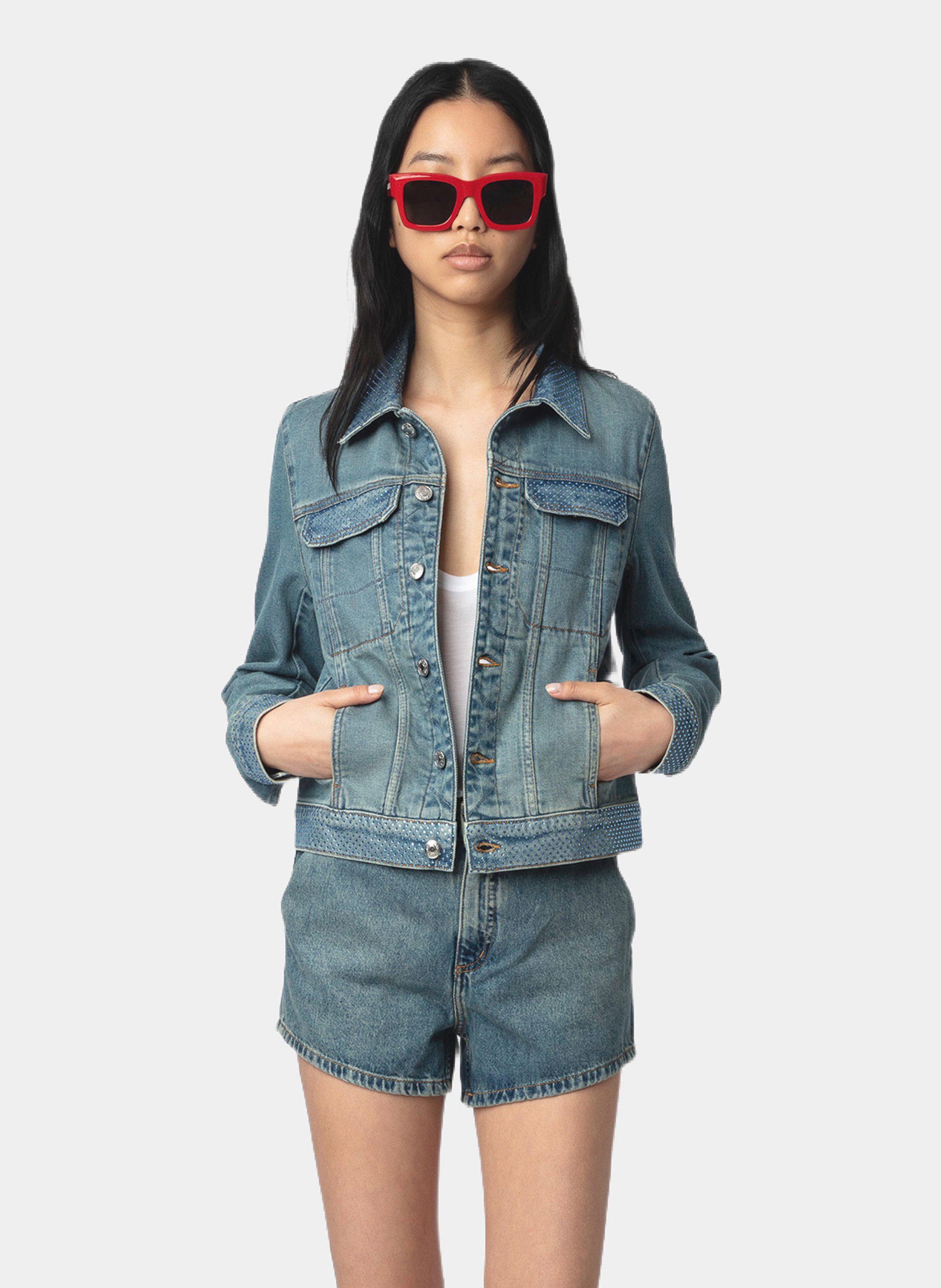 Cotton-blend coat with classic collar ZADIG&VOLTAIRE Blue