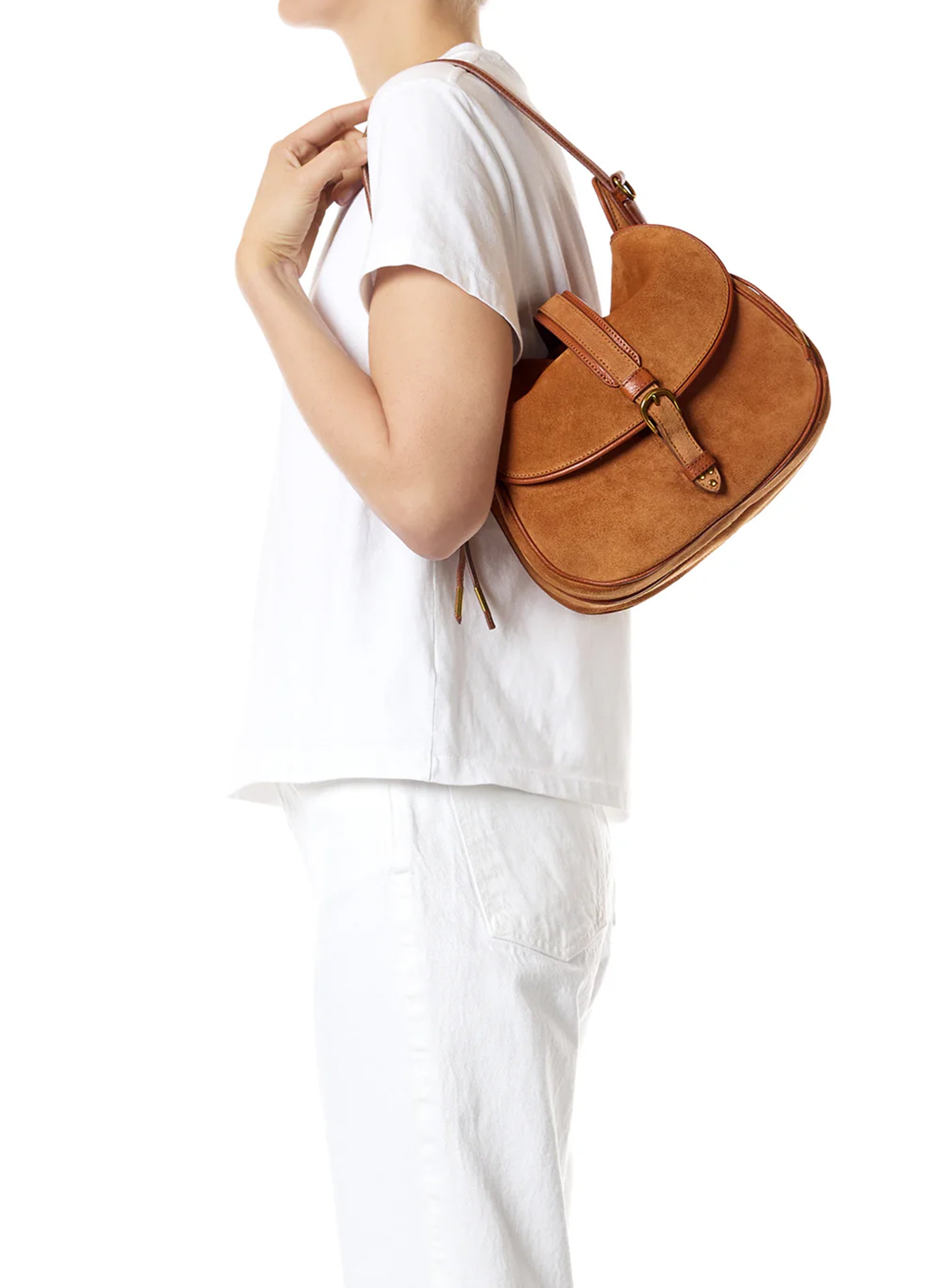 Handtasche aus Veloursleder JEROME DREYFUSS Braun
