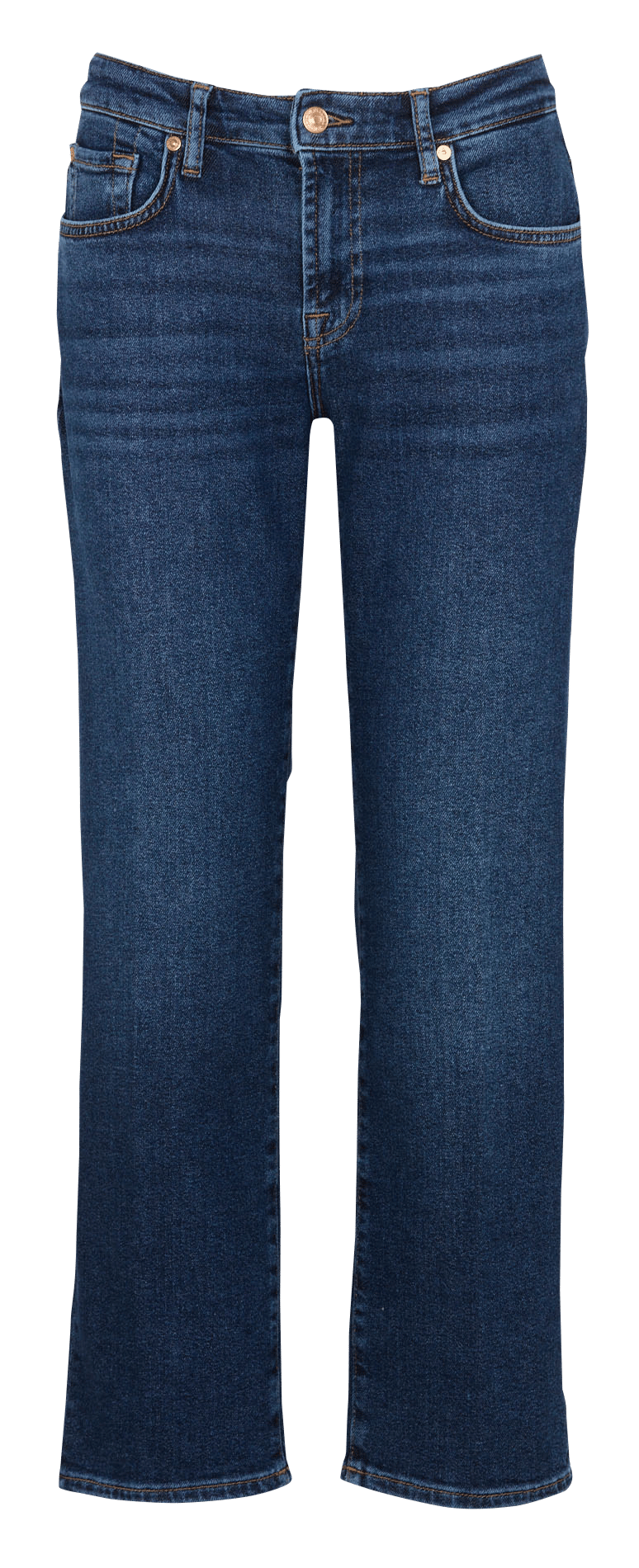Jean droit en coton mélangé 7 FOR ALL MANKIND Bleu