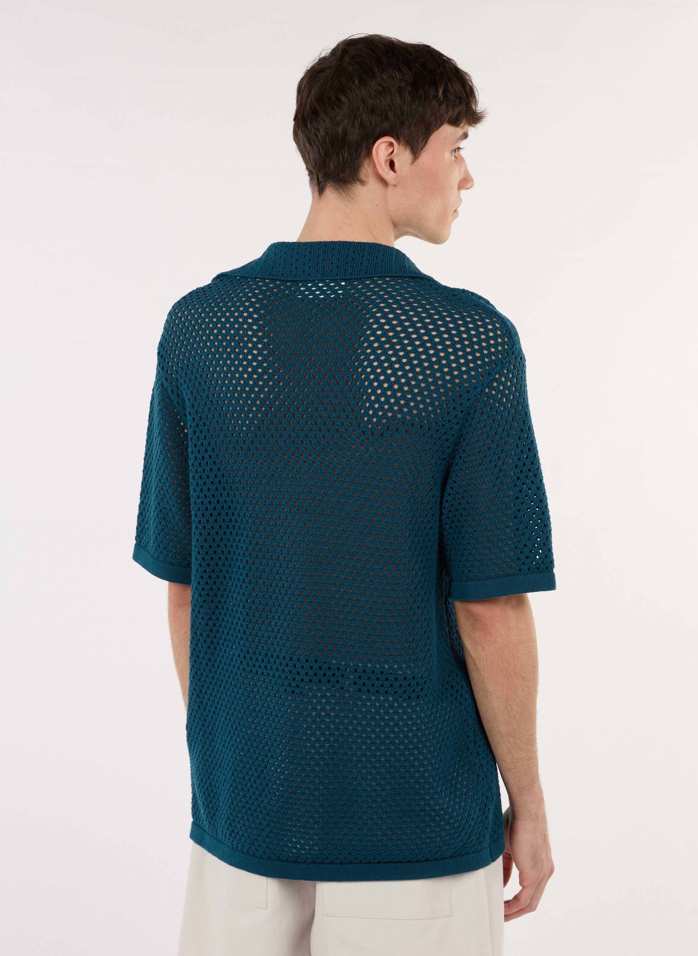 Gerade geschnittenes Poloshirt aus Baumwolle SAISON 1865 Blau