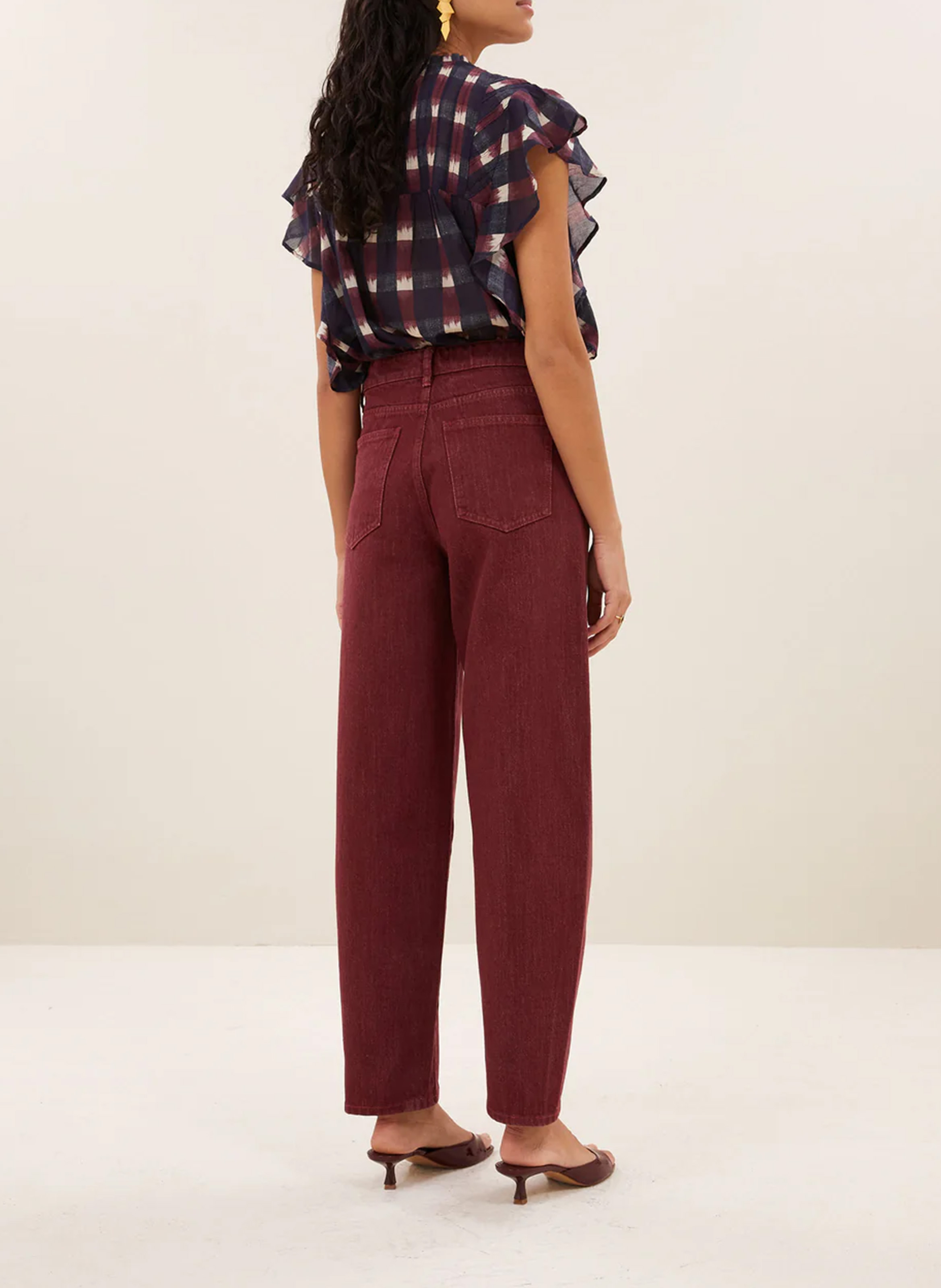 Weit geschnittene Jeans aus Bio-Baumwolle BY BAR Rot