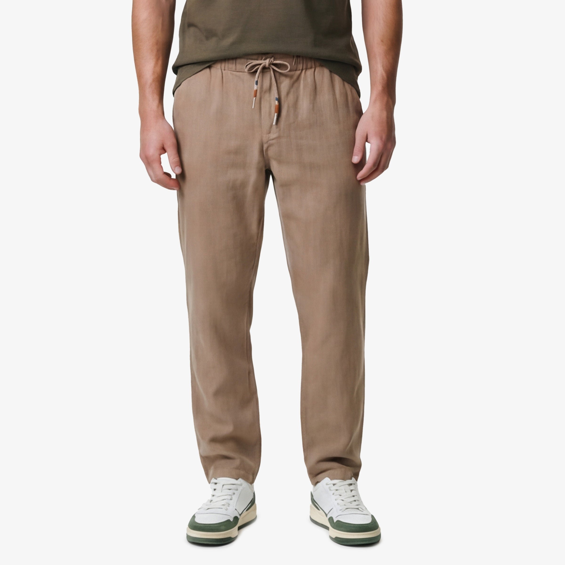 Elastic Waist Cotton Pants SERGE BLANCO Beige