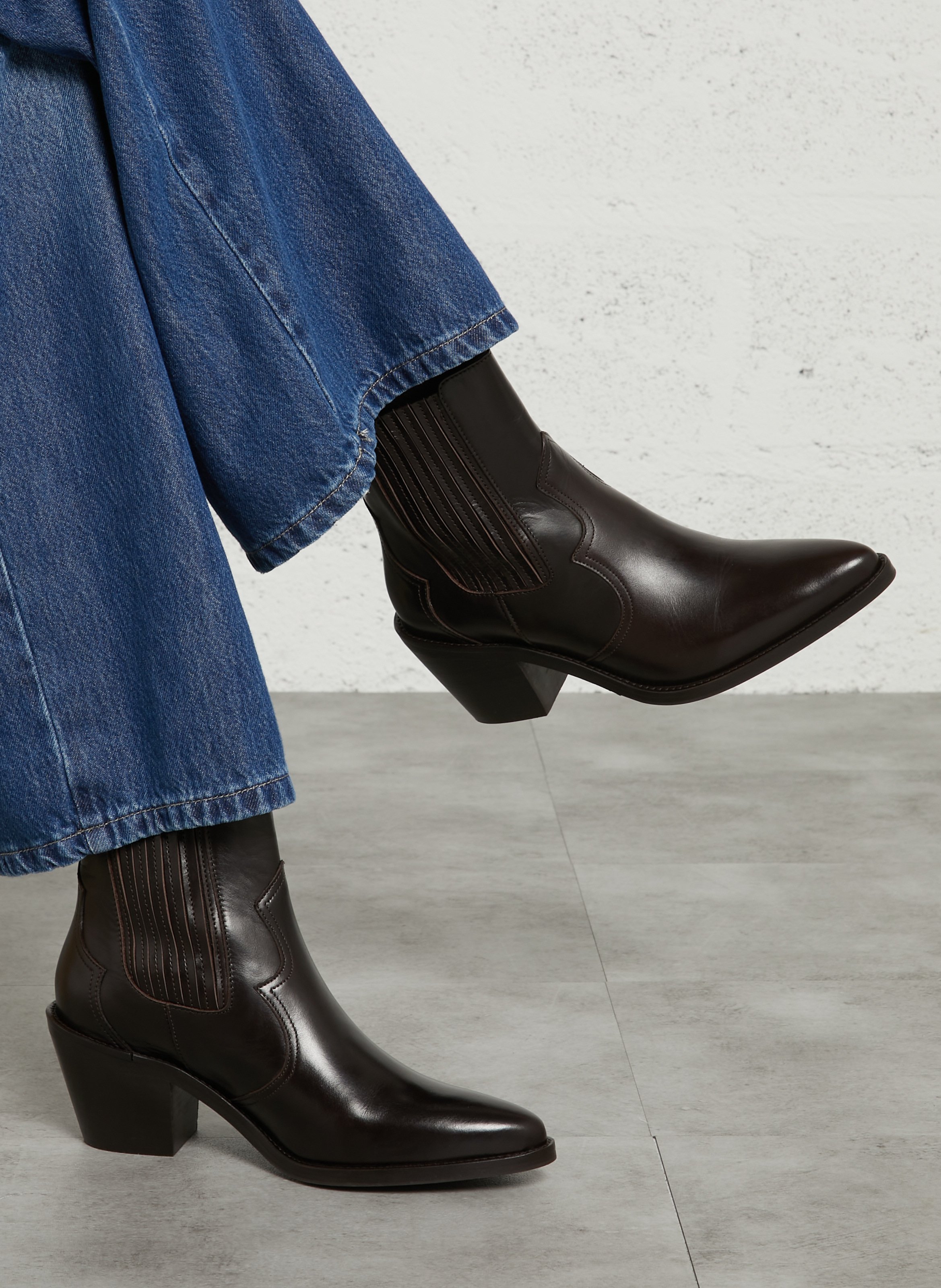 Cowboystiefel aus Leder BOBBIES Braun
