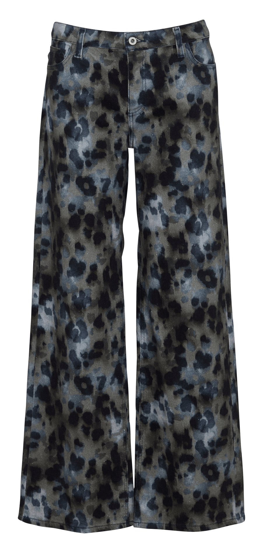 Weite Hose aus bedruckter Baumwollmischung PLEASE Blau