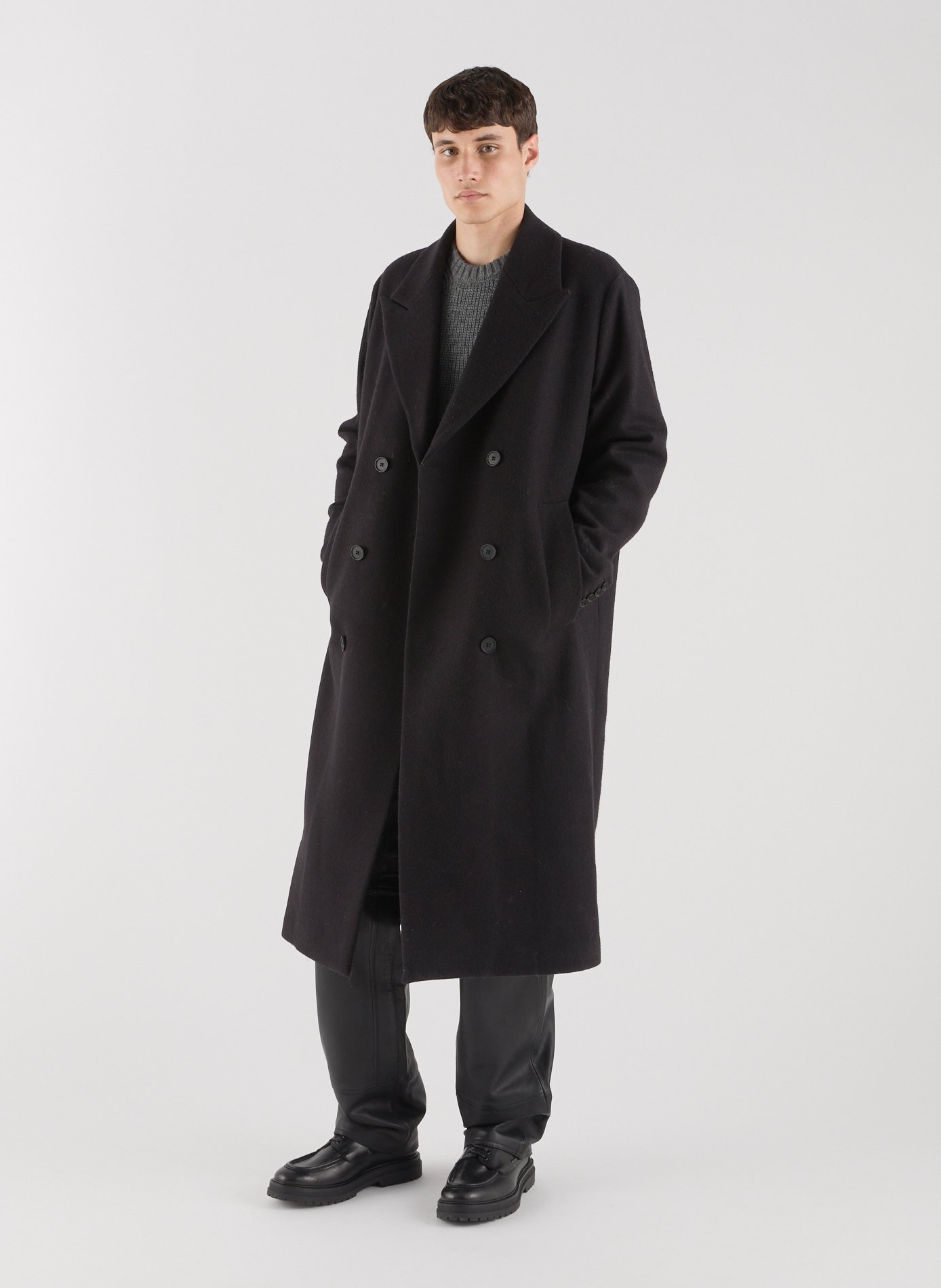 Cult125 tailored collar wool coat Cult125 SAISON 1865 Black