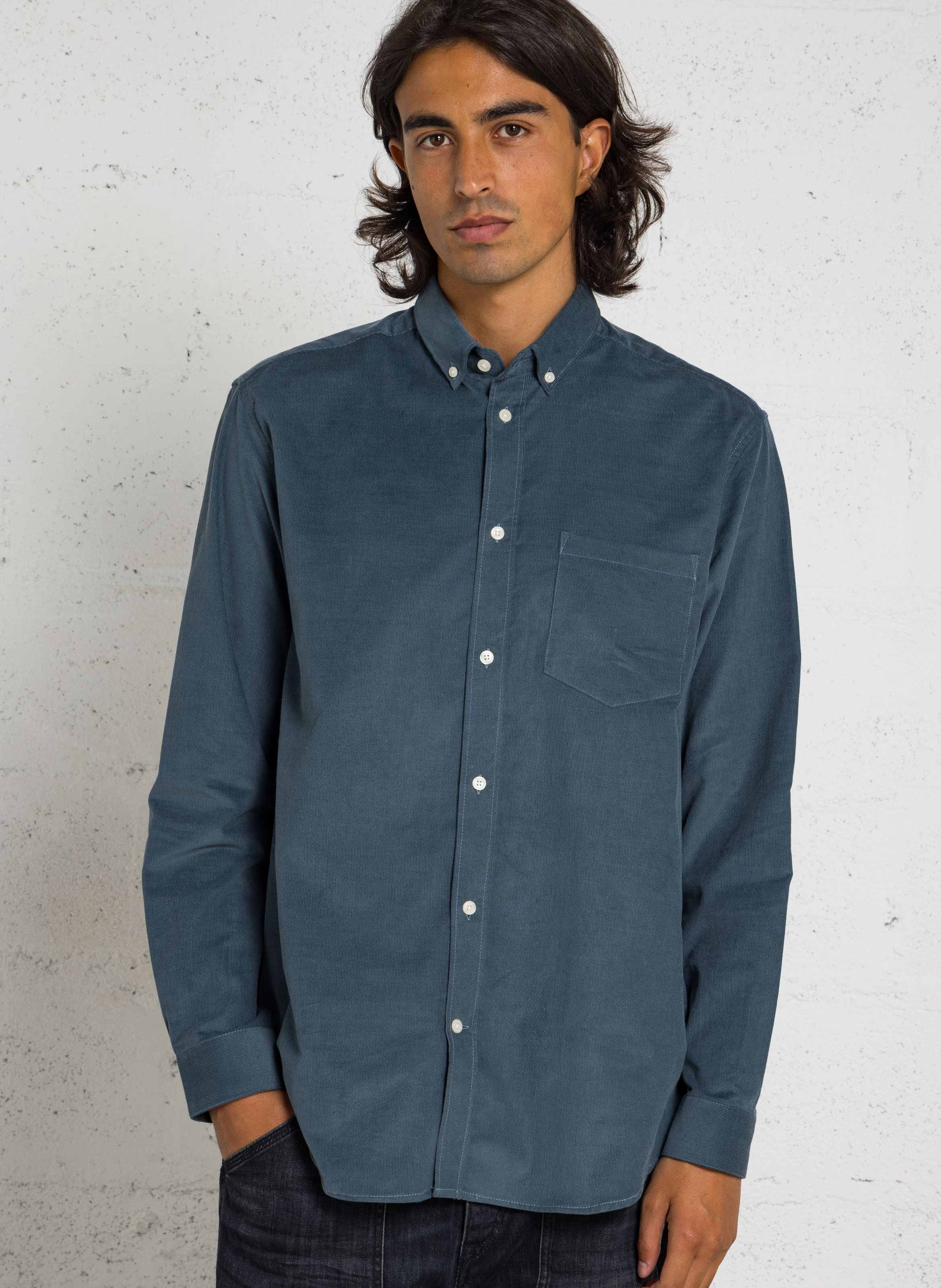 Chemise droite en coton côtelé AU PRINTEMPS PARIS