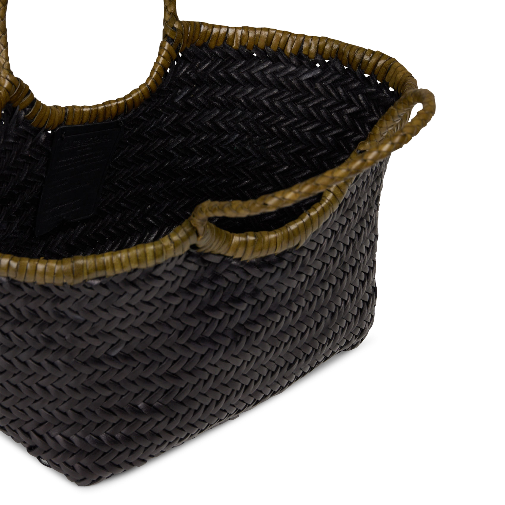 Woven leather handbag | Black DRAGON DIFFUSION Women