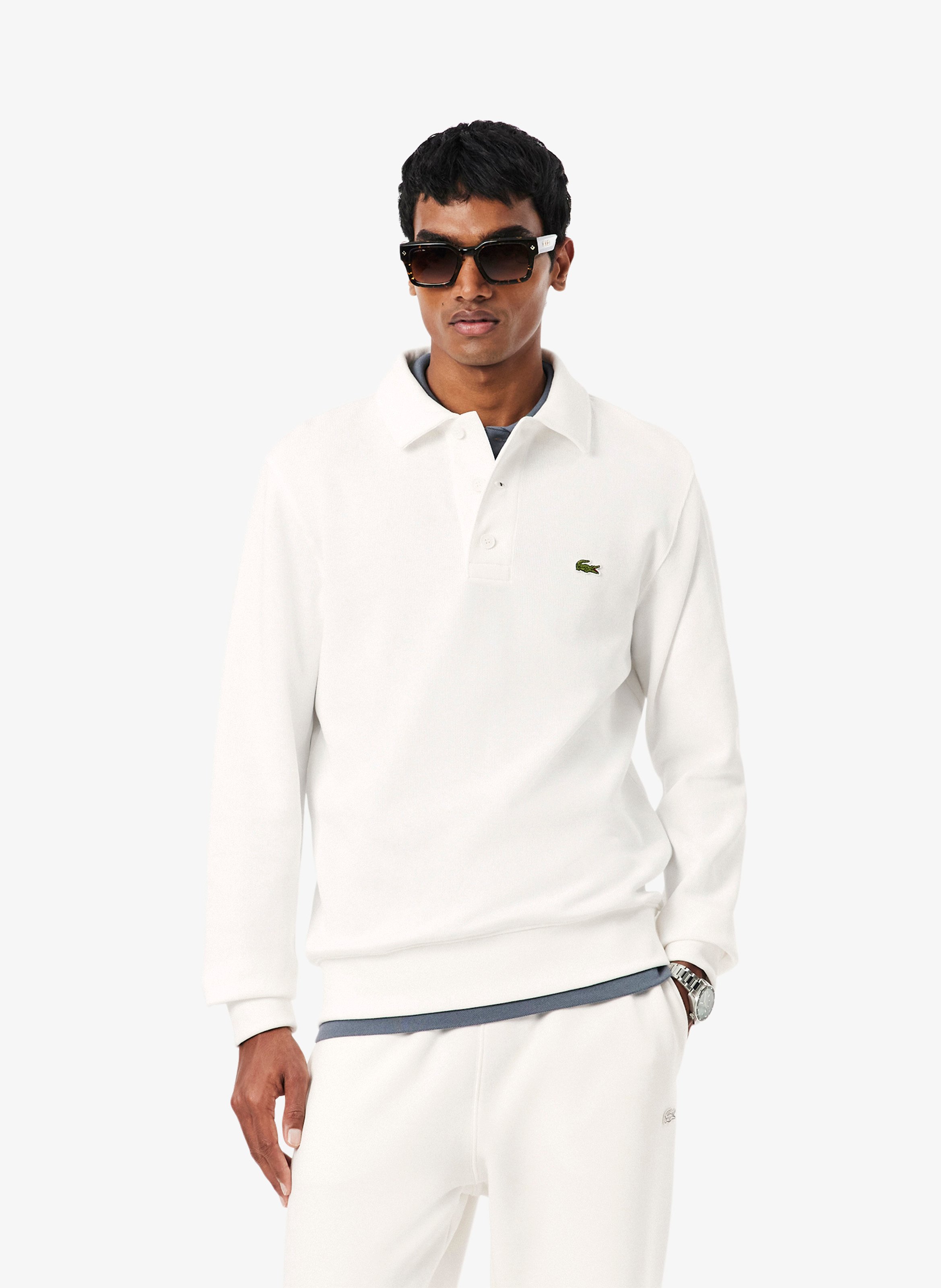 Polo-Sweatshirt aus Baumwollmischung LACOSTE Grau