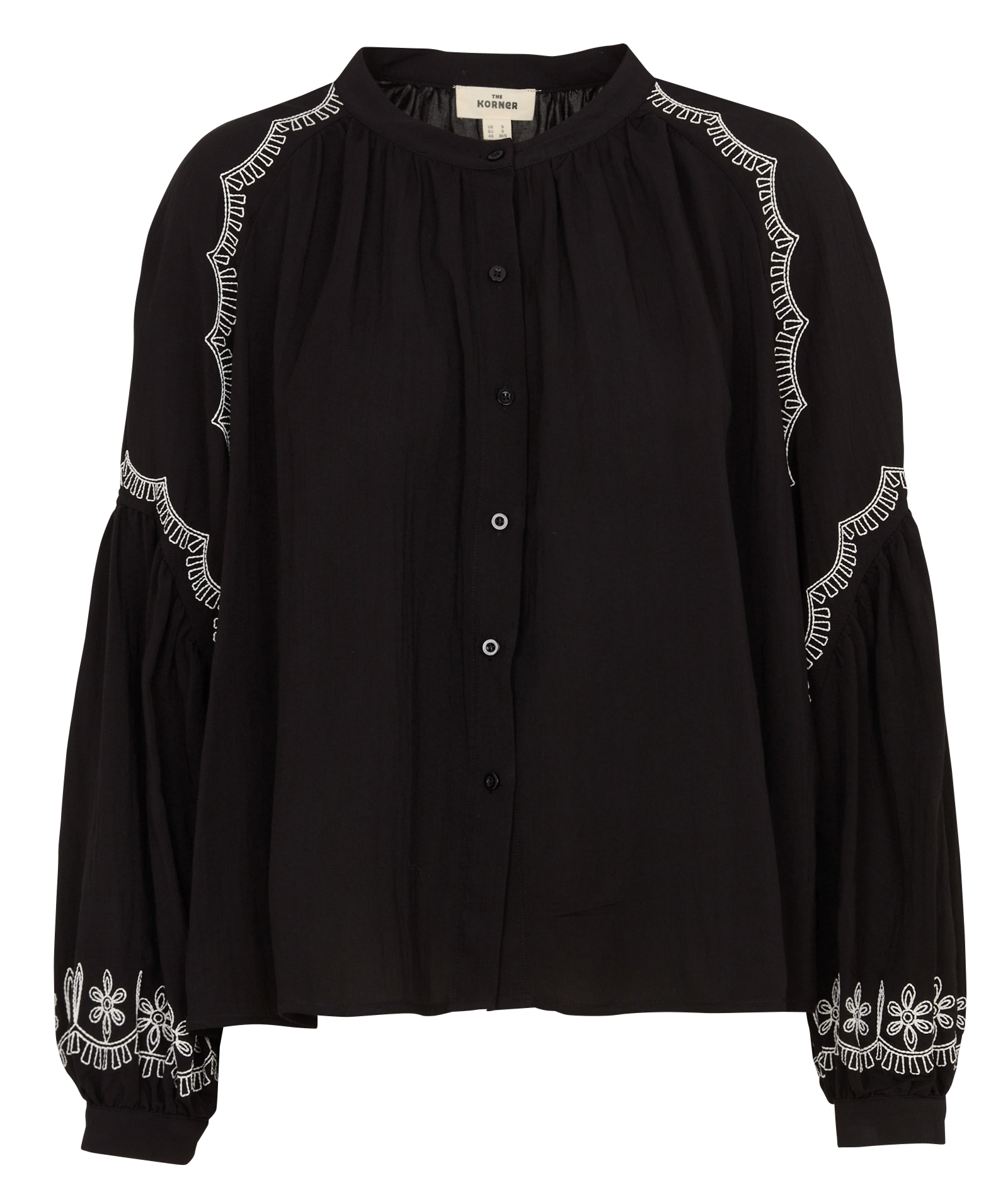 Blouse ample brodée THE KORNER Noir