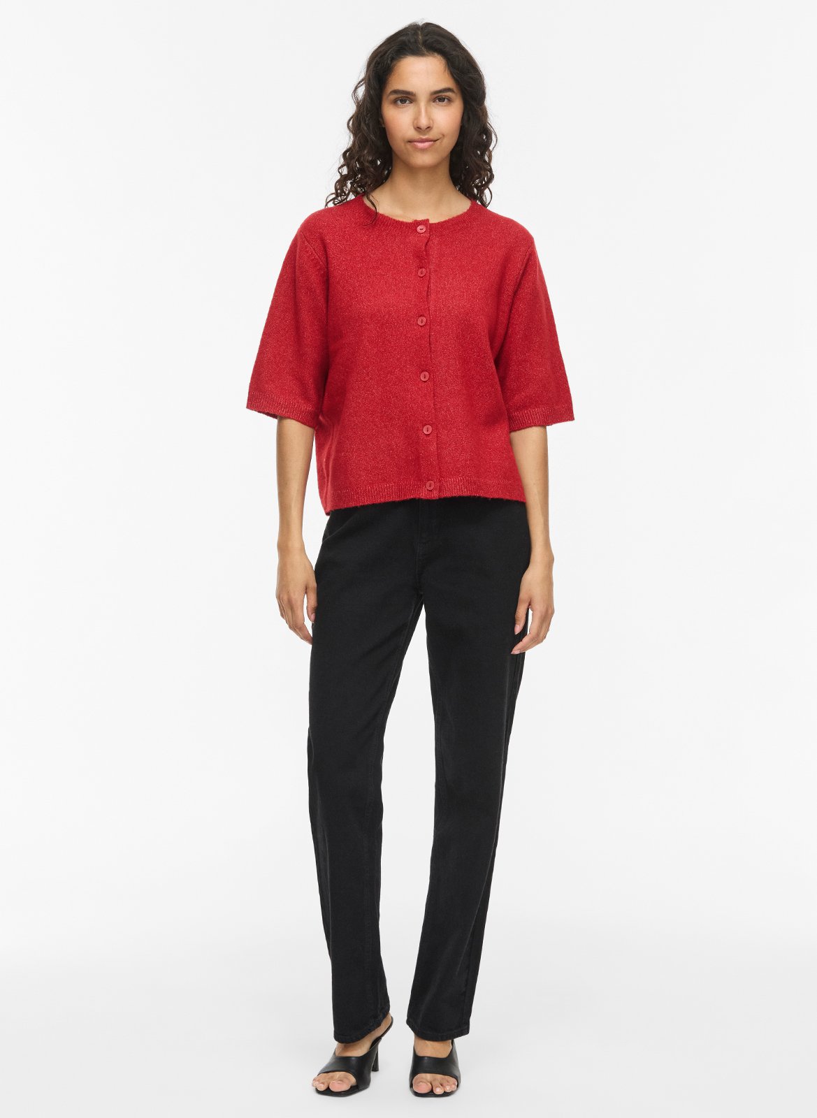 Gilet col rond VILA Rouge