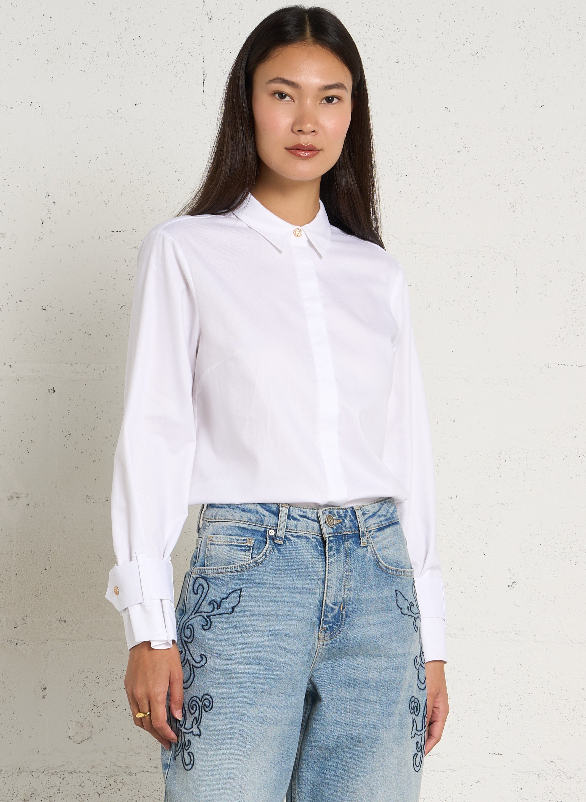 Gerade geschnittene Baumwollbluse MAISON 123