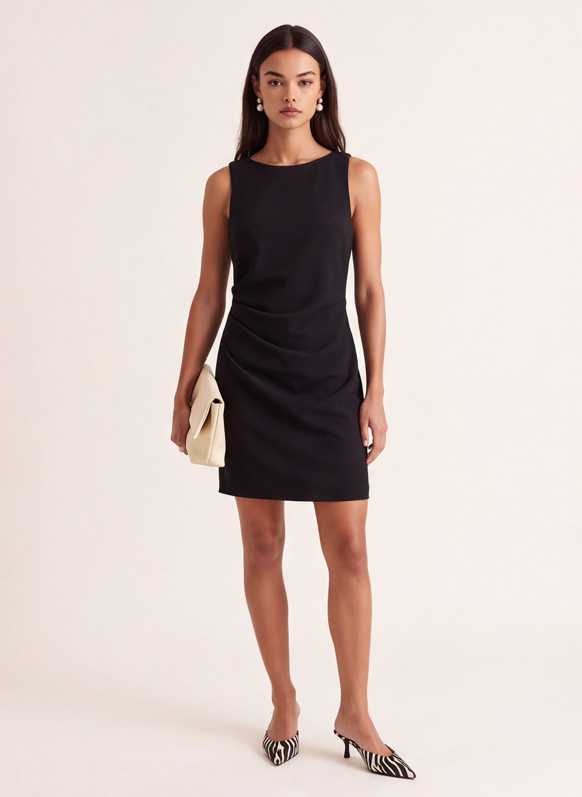 Fitted short dress with draped detail KOOKAI Black