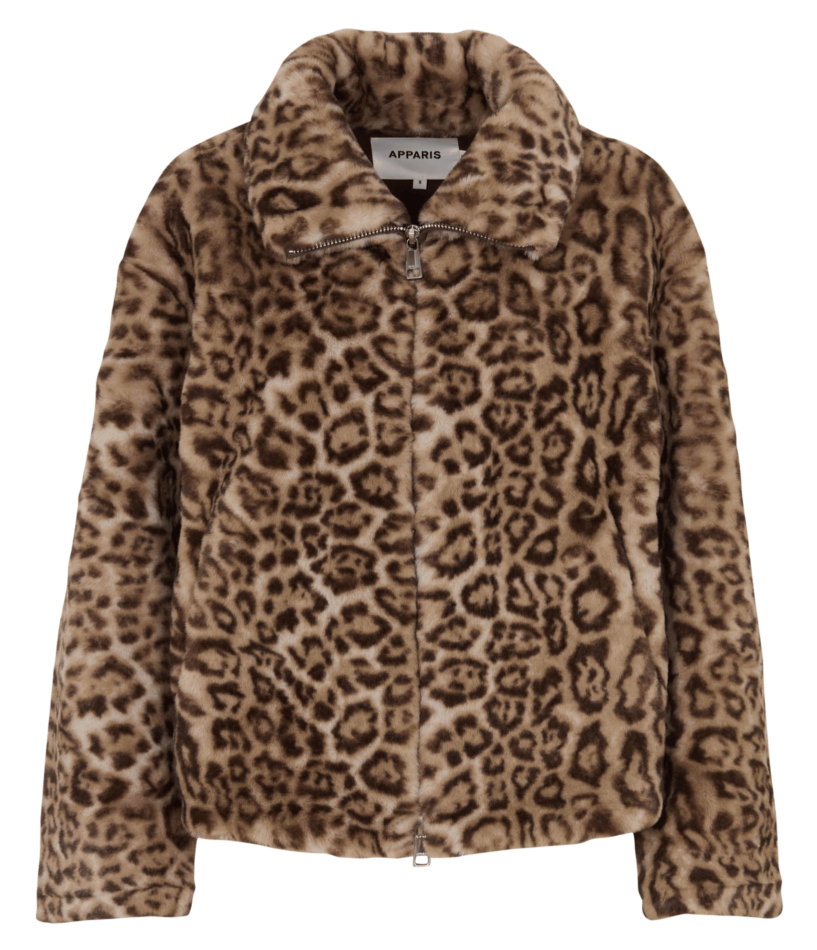 Jacket with high collar and faux fur effect APPARIS Multicolored