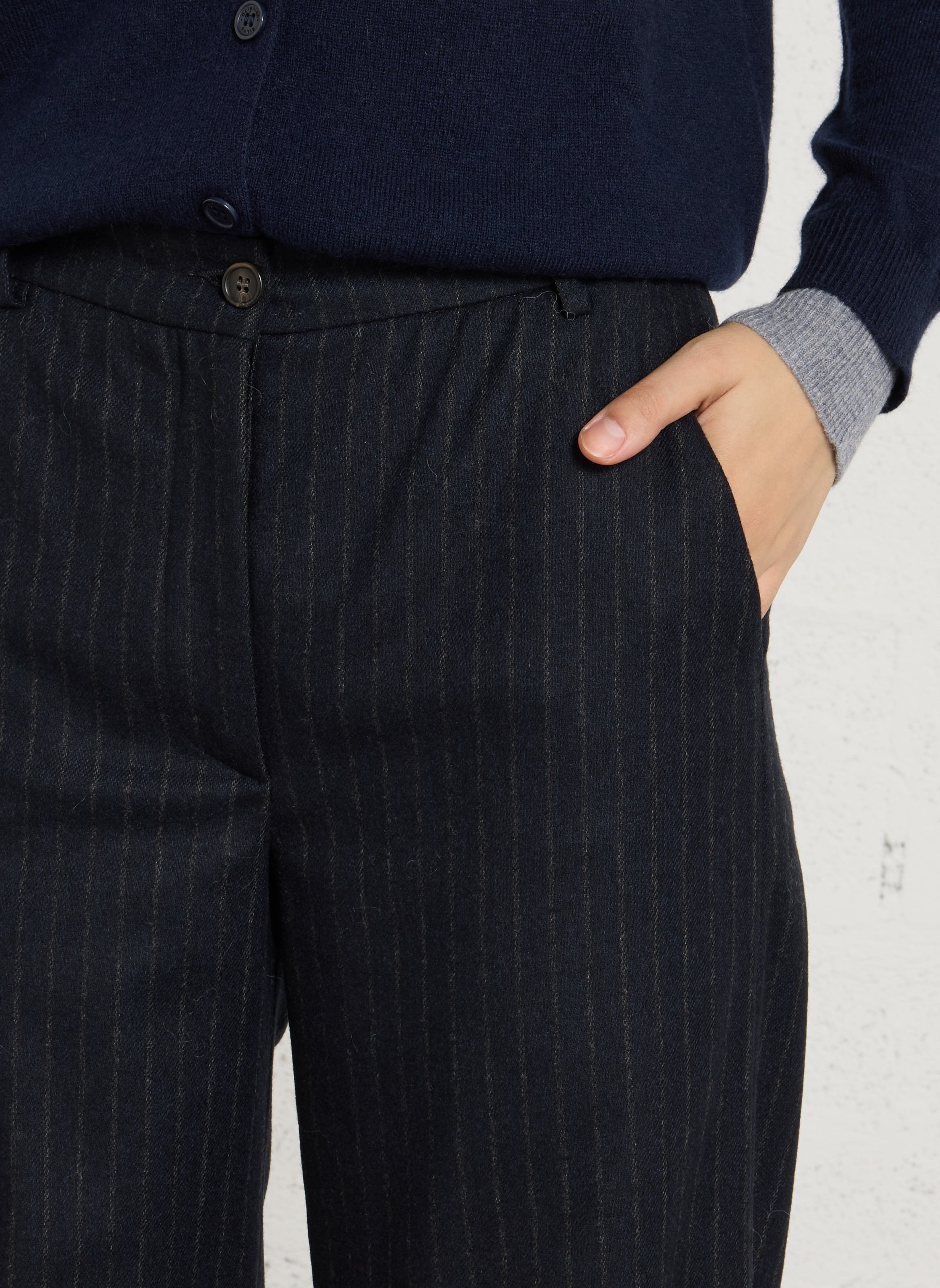 Gerade geschnittene Streifenhose HARTFORD Blau