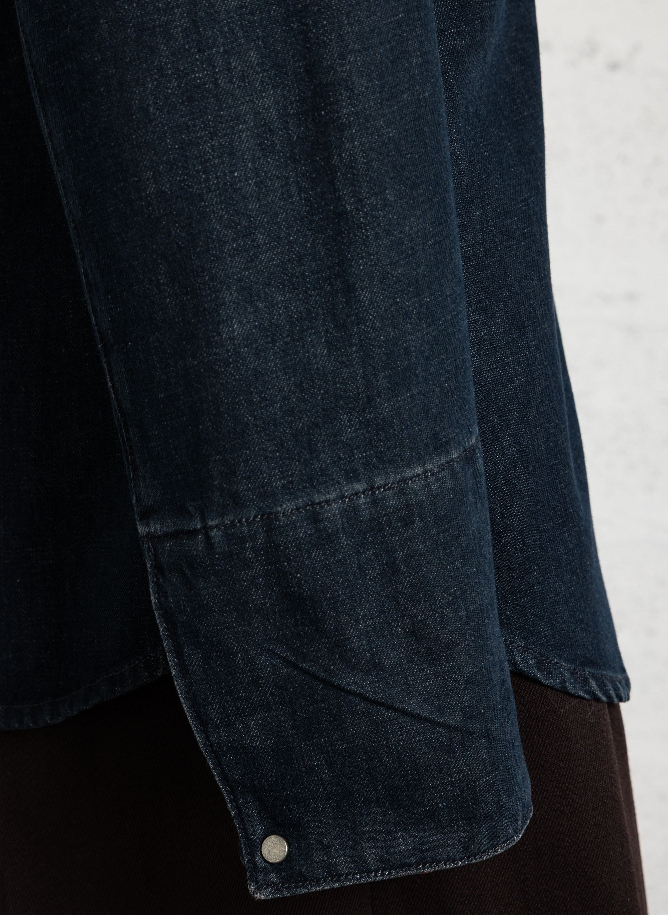Straight-fit shirt in recycled cotton blend denim SOEUR Blue
