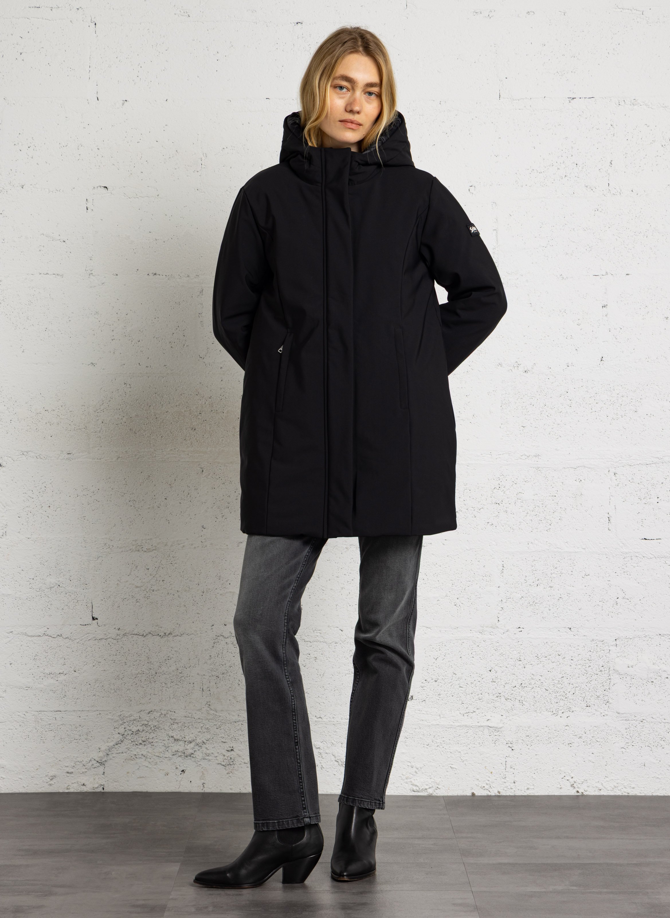 Gerade Parka mit Kapuzenkragen SCHOTT Schwarz