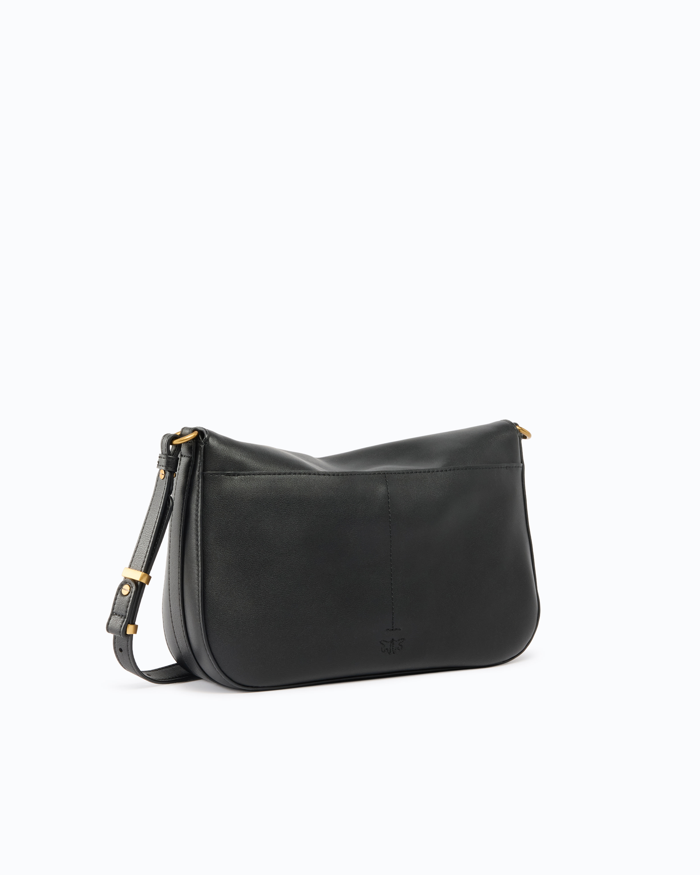 Sac moyen en cuir avec boucle love birds diamond cut PINKO Noir