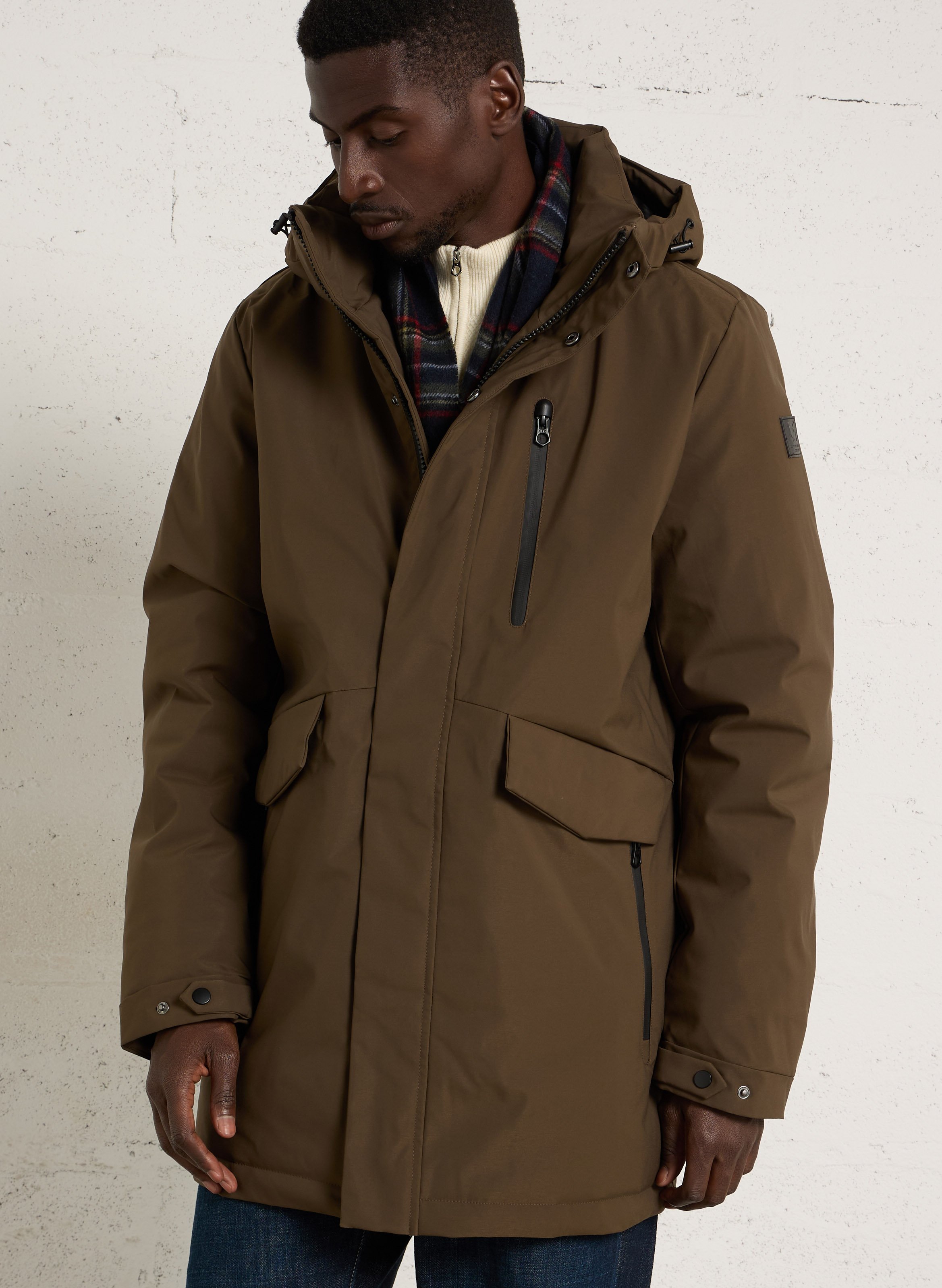 Gerade geschnittener Parka mit Kapuze LE TEMPS DES CERISES Braun