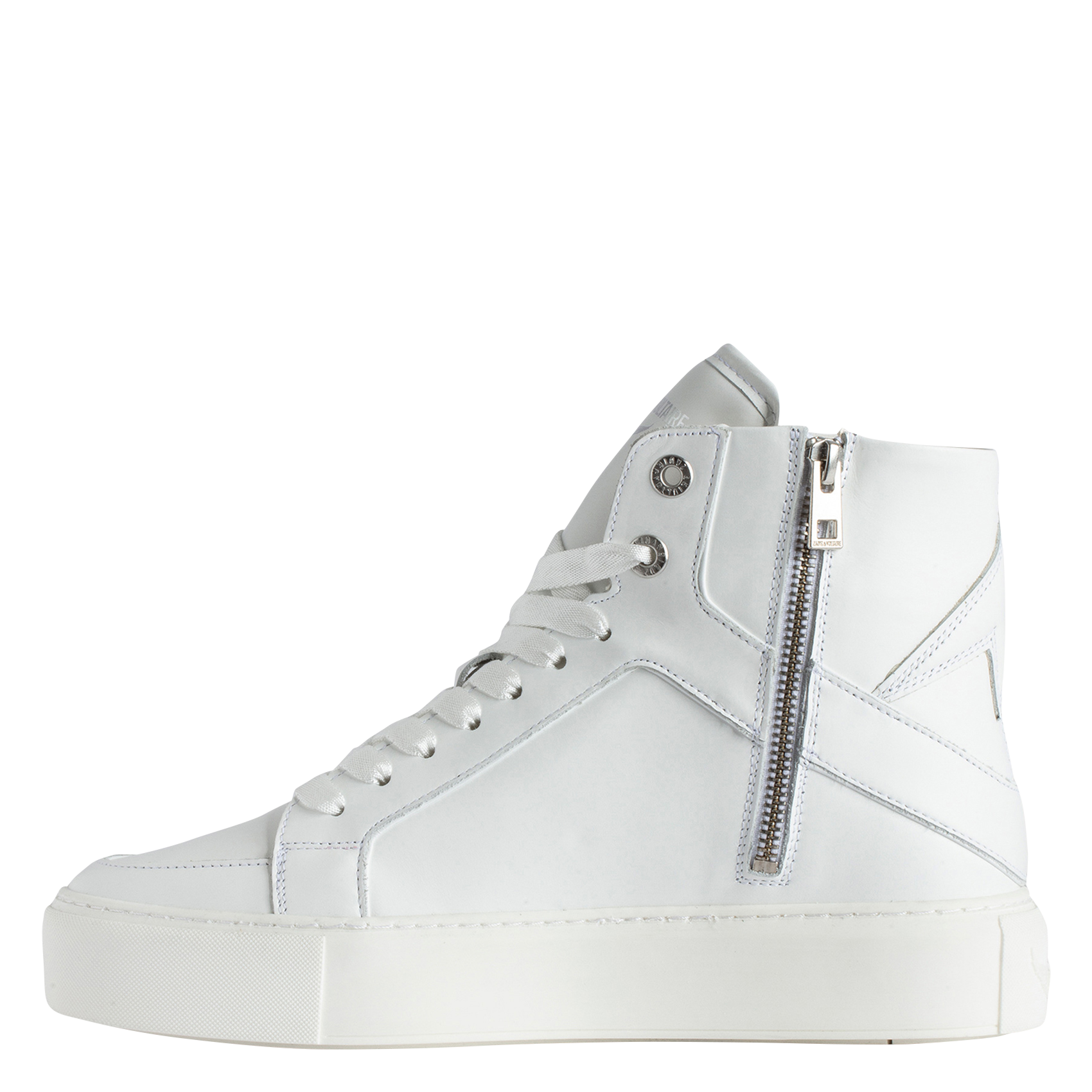 High-top leather trainers ZADIG&VOLTAIRE White