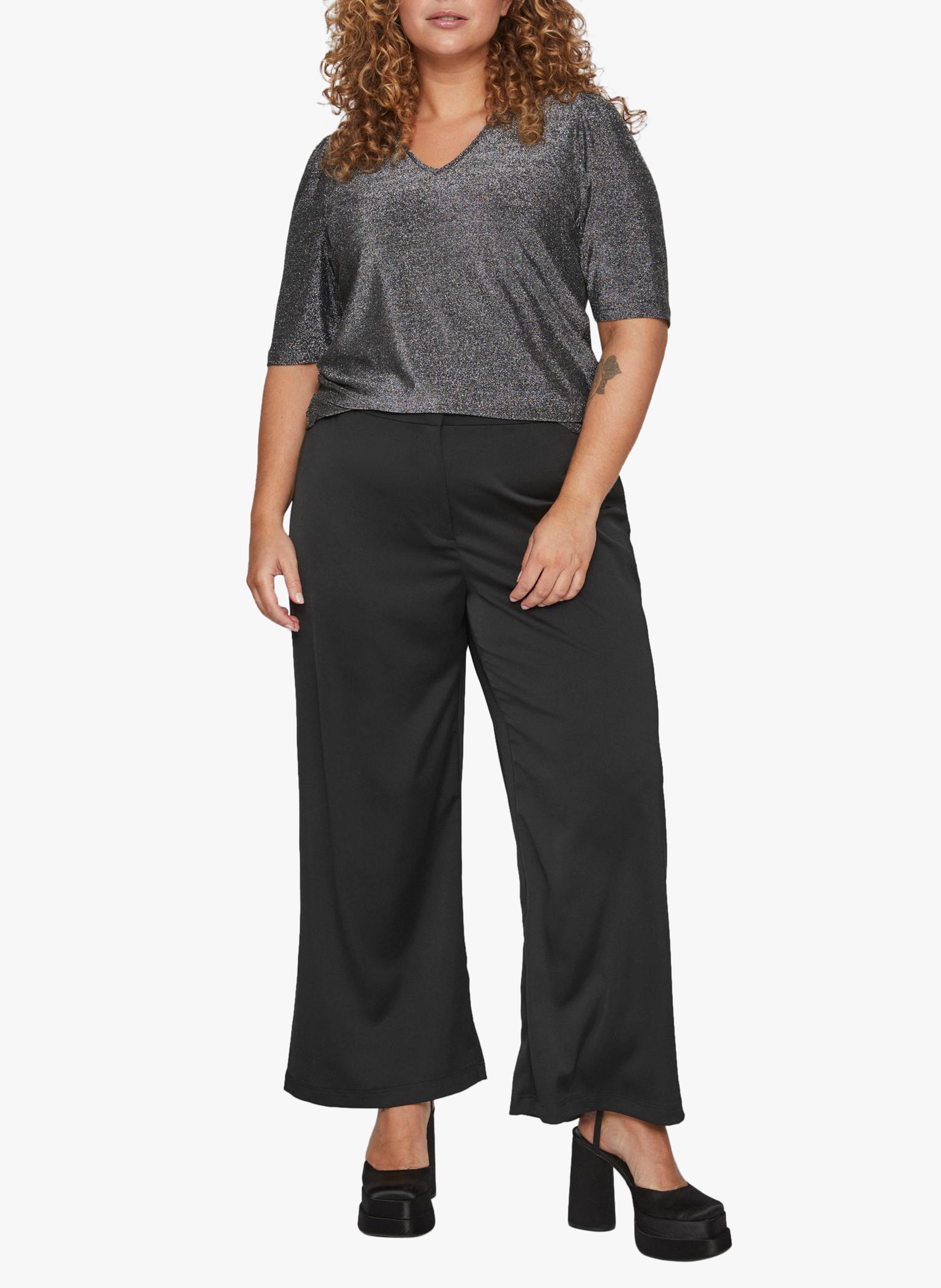 Top col V à paillettes  EVOKED Argent