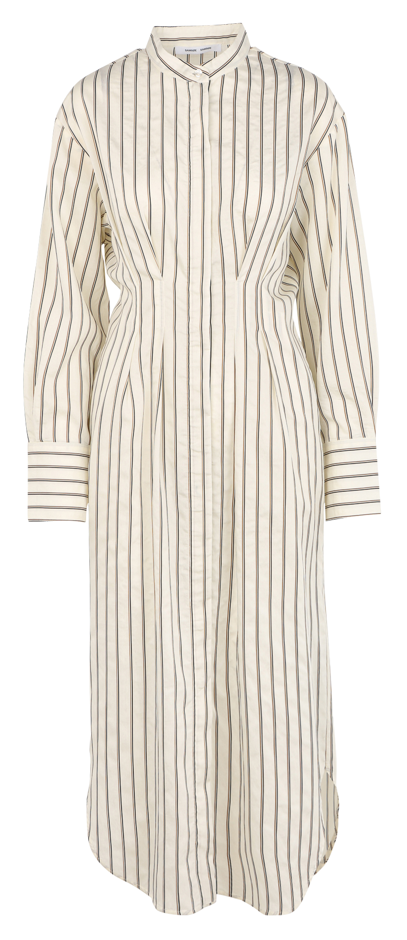 Robe longue ajustée à col mao SAMSOE SAMSOE Blanc